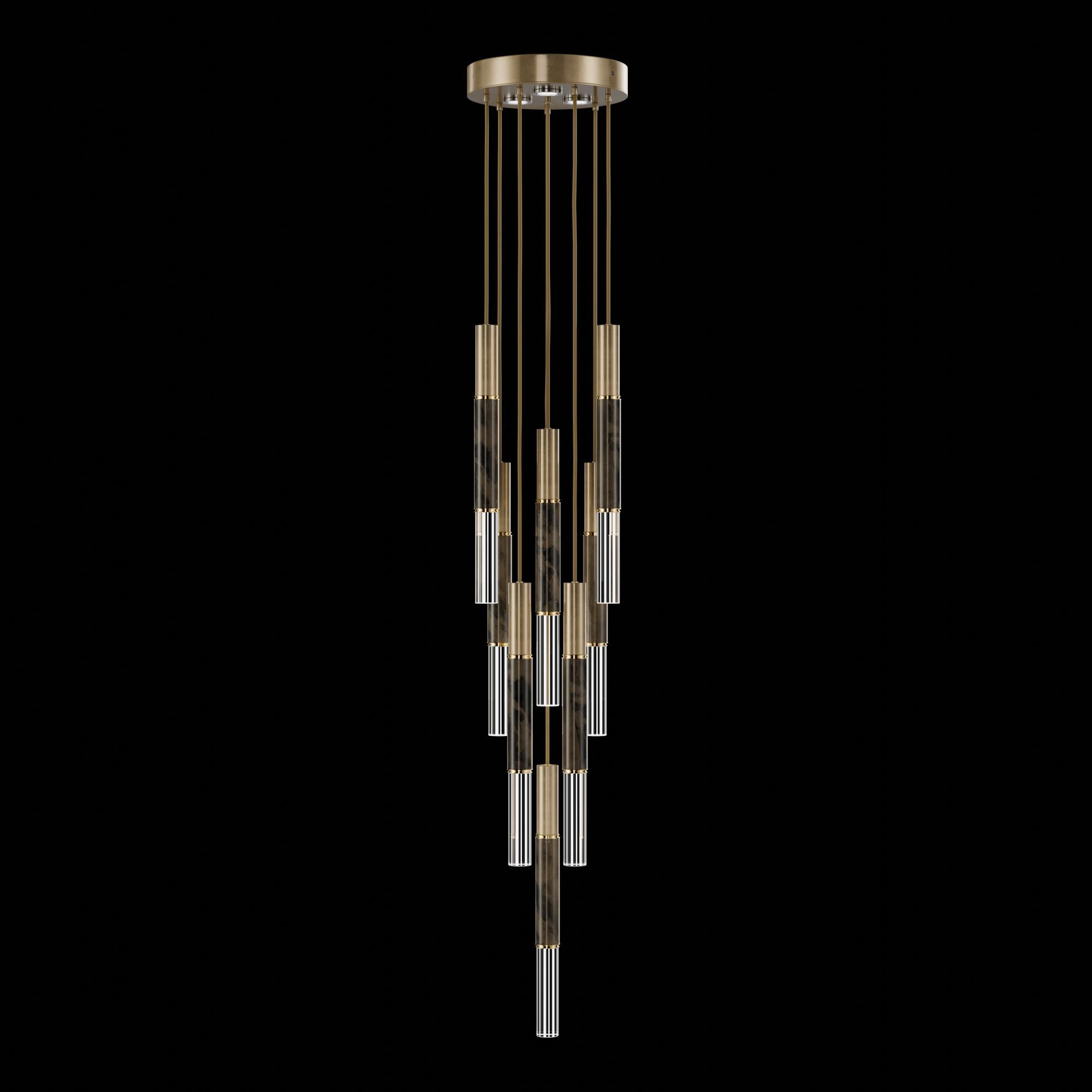 Shown in Gold finish and True crystal and False glass