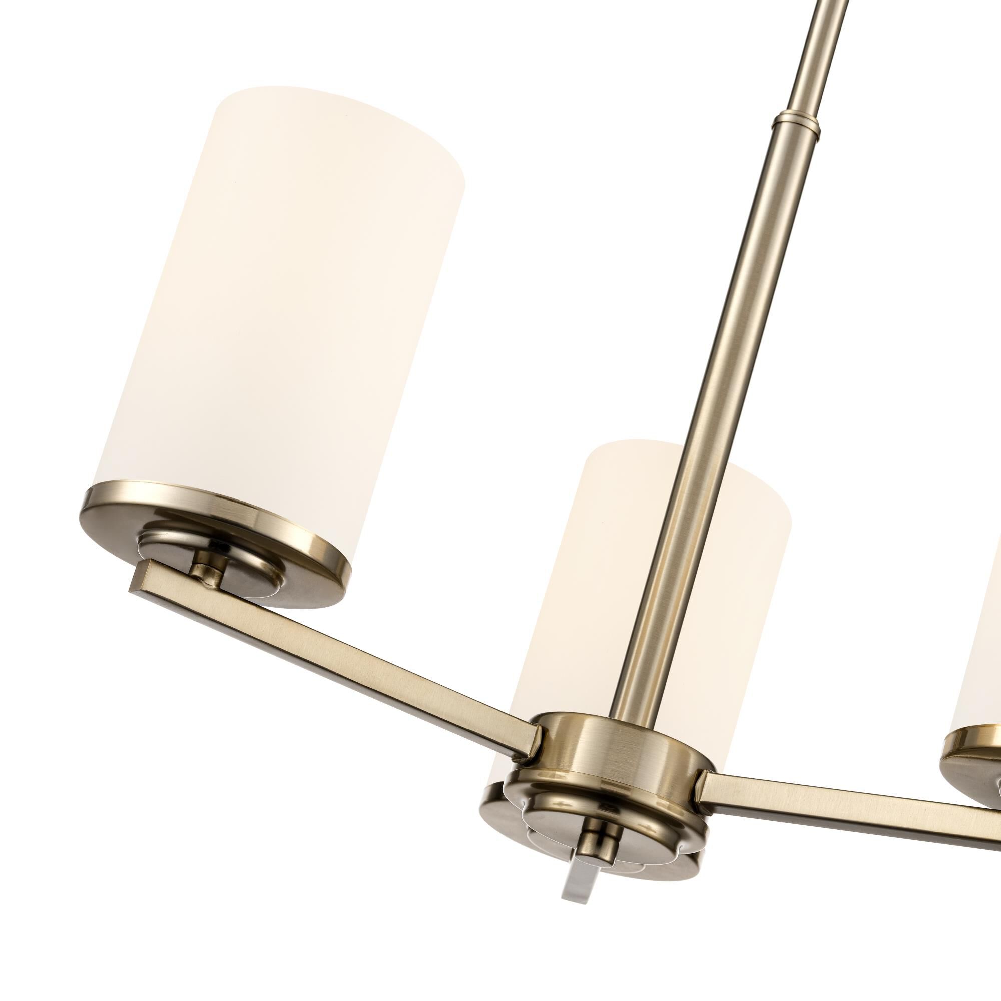 Shown in Modern Gold finish and Etched White glass