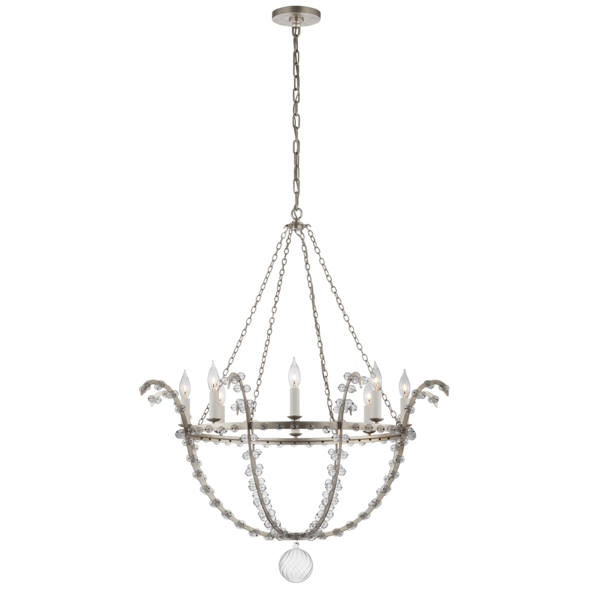 Shown in Burnished Silver Leaf and Clear Glass finish