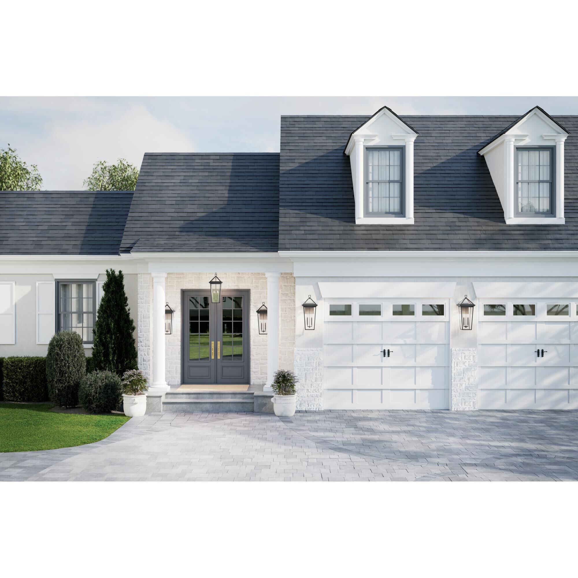 Shown in Black Textured finish and Clear Beveled glass