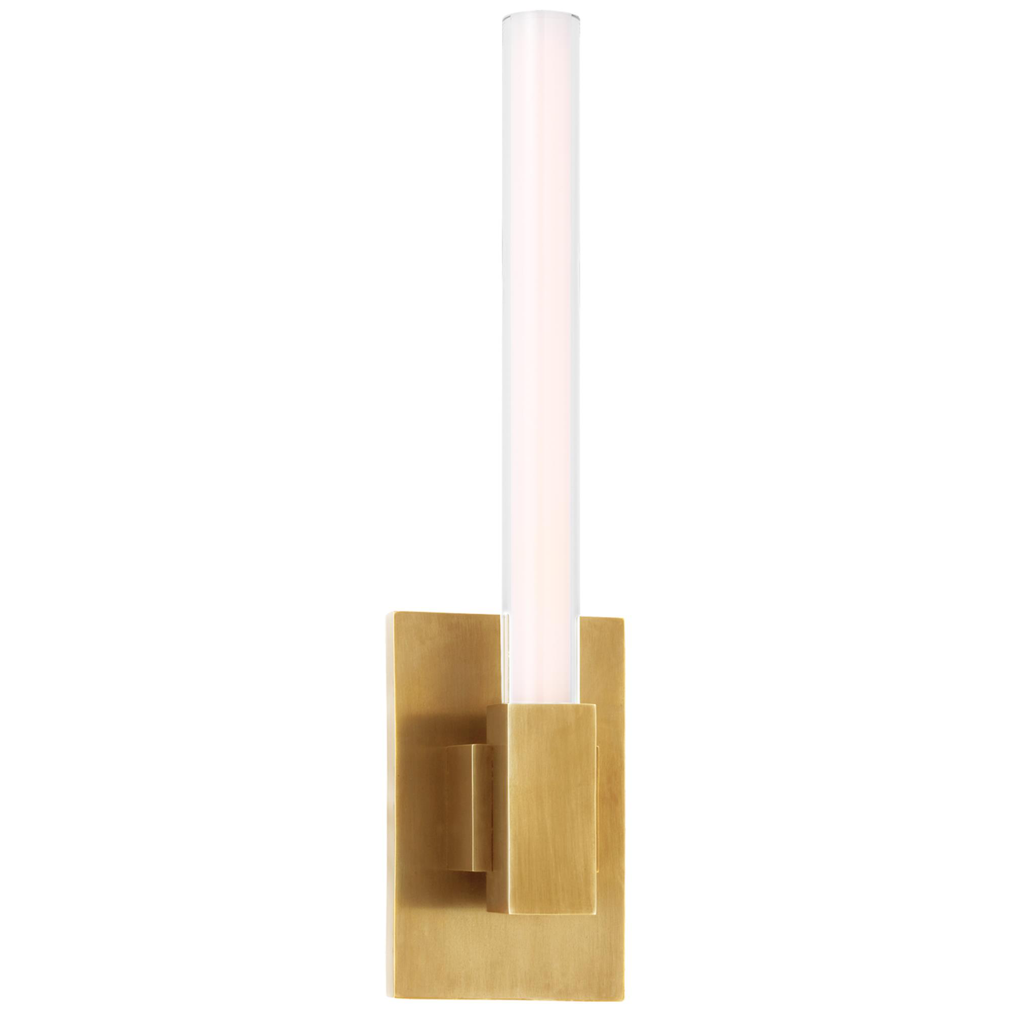 Shown in Hand-Rubbed Antique Brass finish and White glass