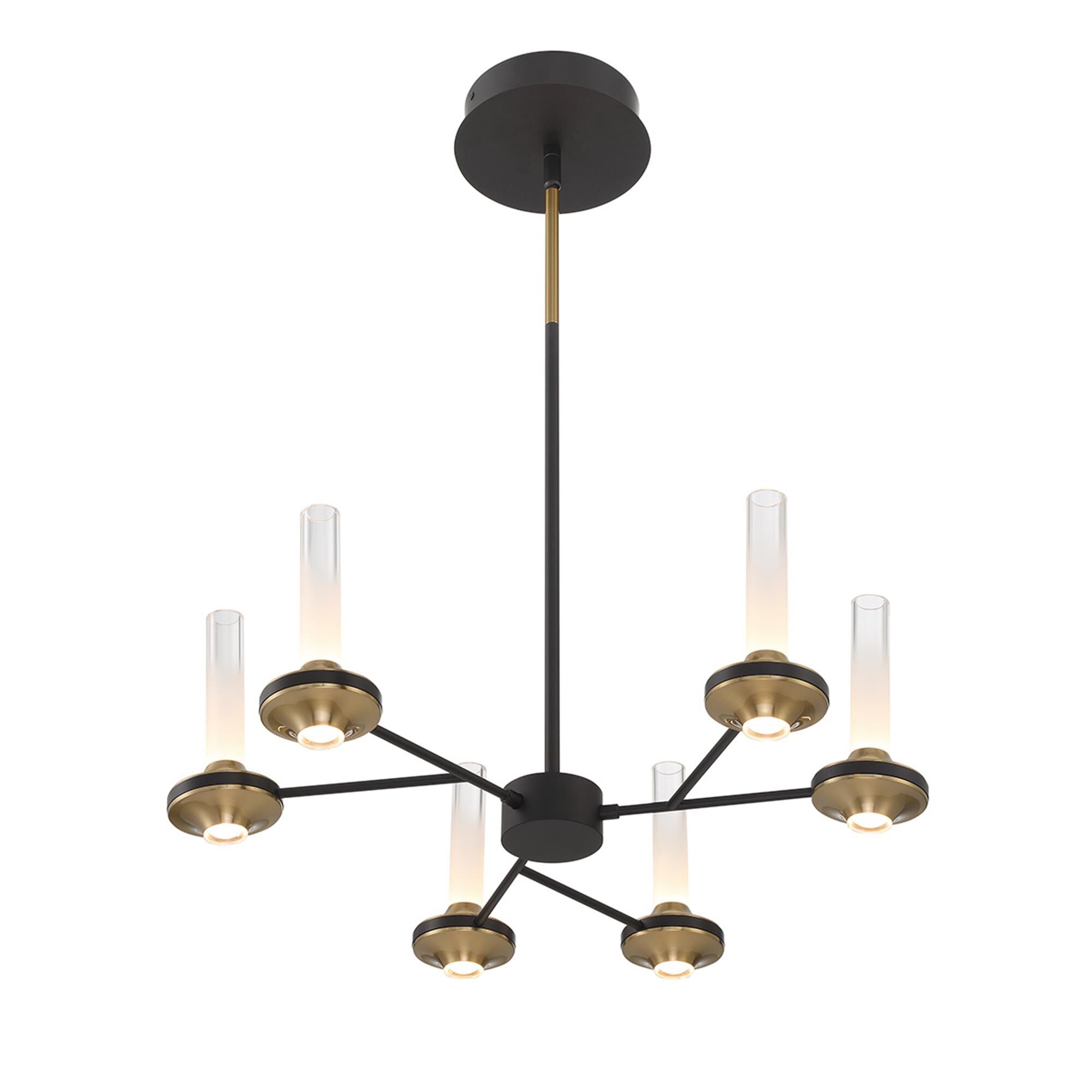 Shown in Black and Brass finish and Etched glass