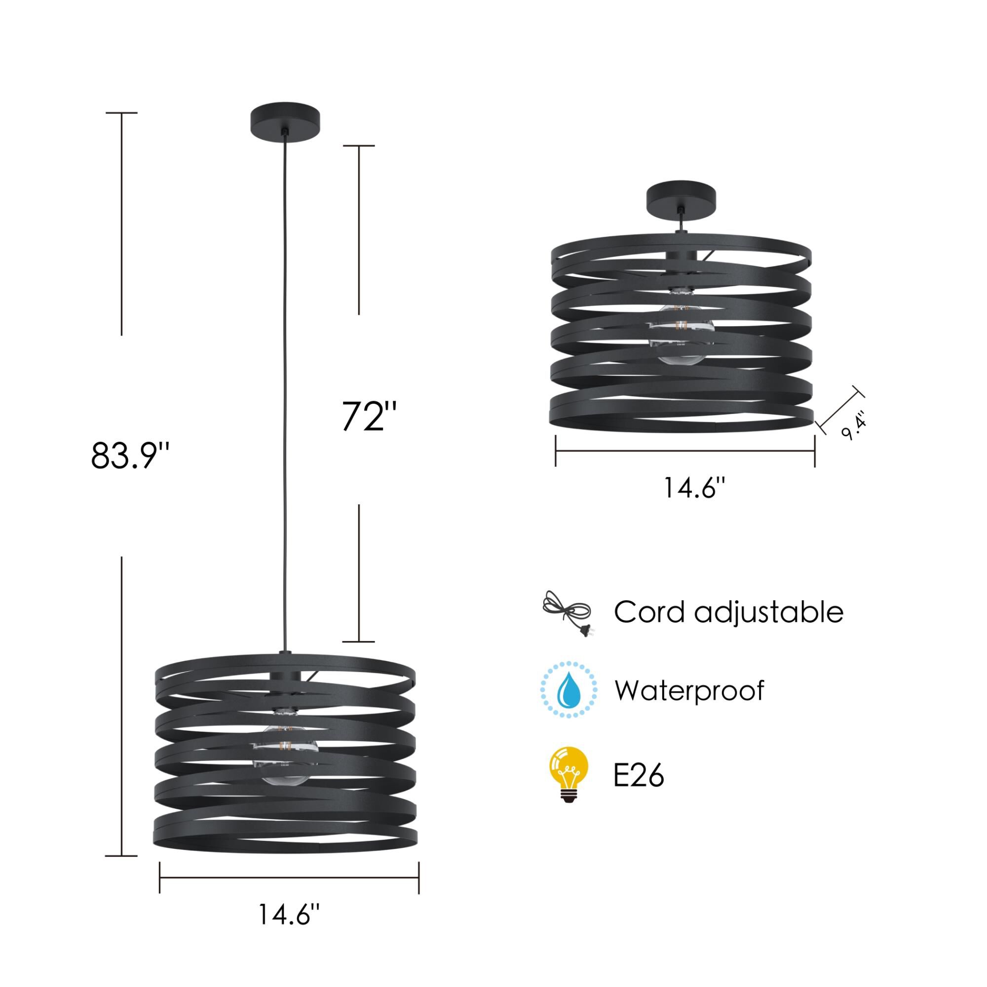 Eglo Lighting Eglo Cremella 14 Inch Large Pendant