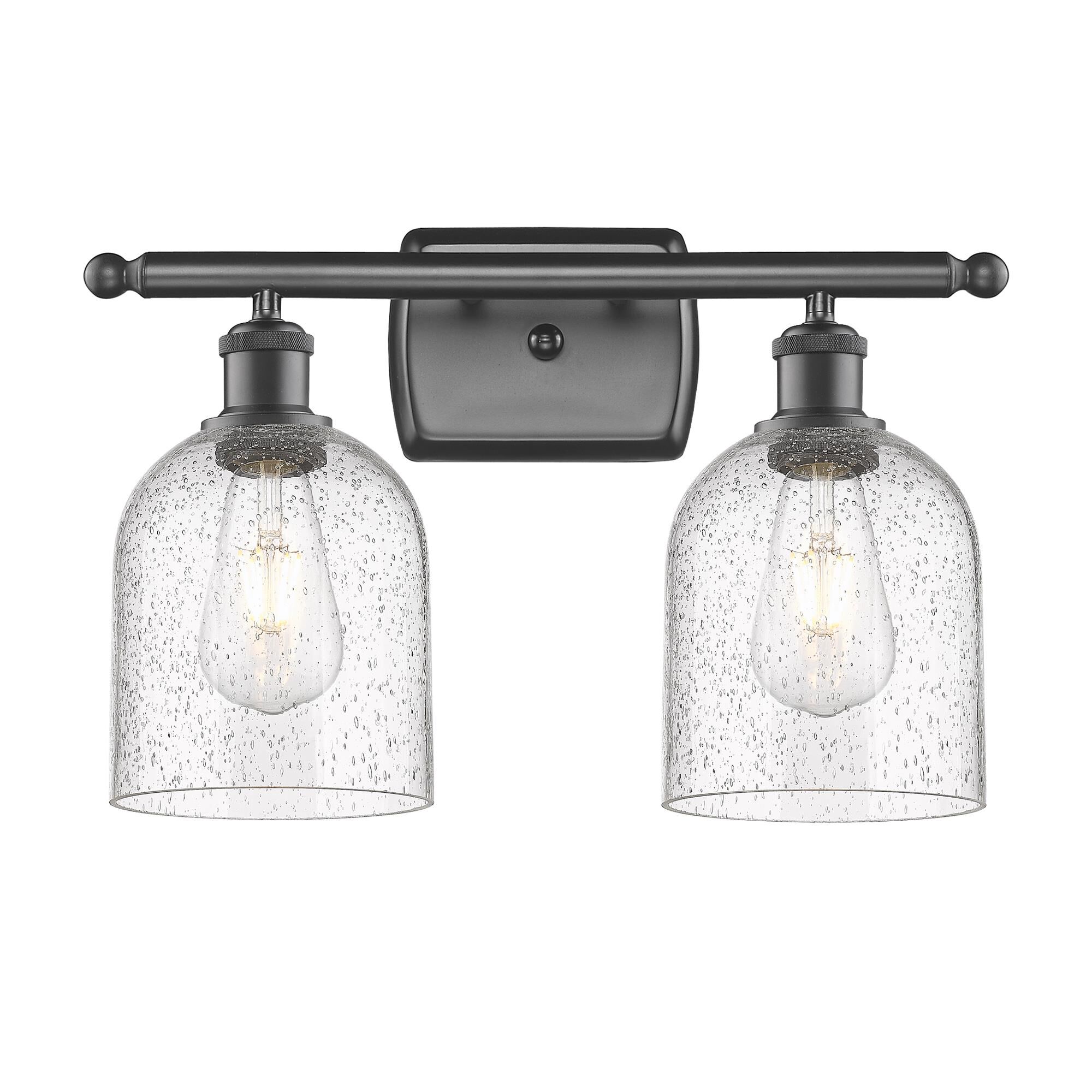 Shown in Oil Rubbed Bronze finish and Seedy glass