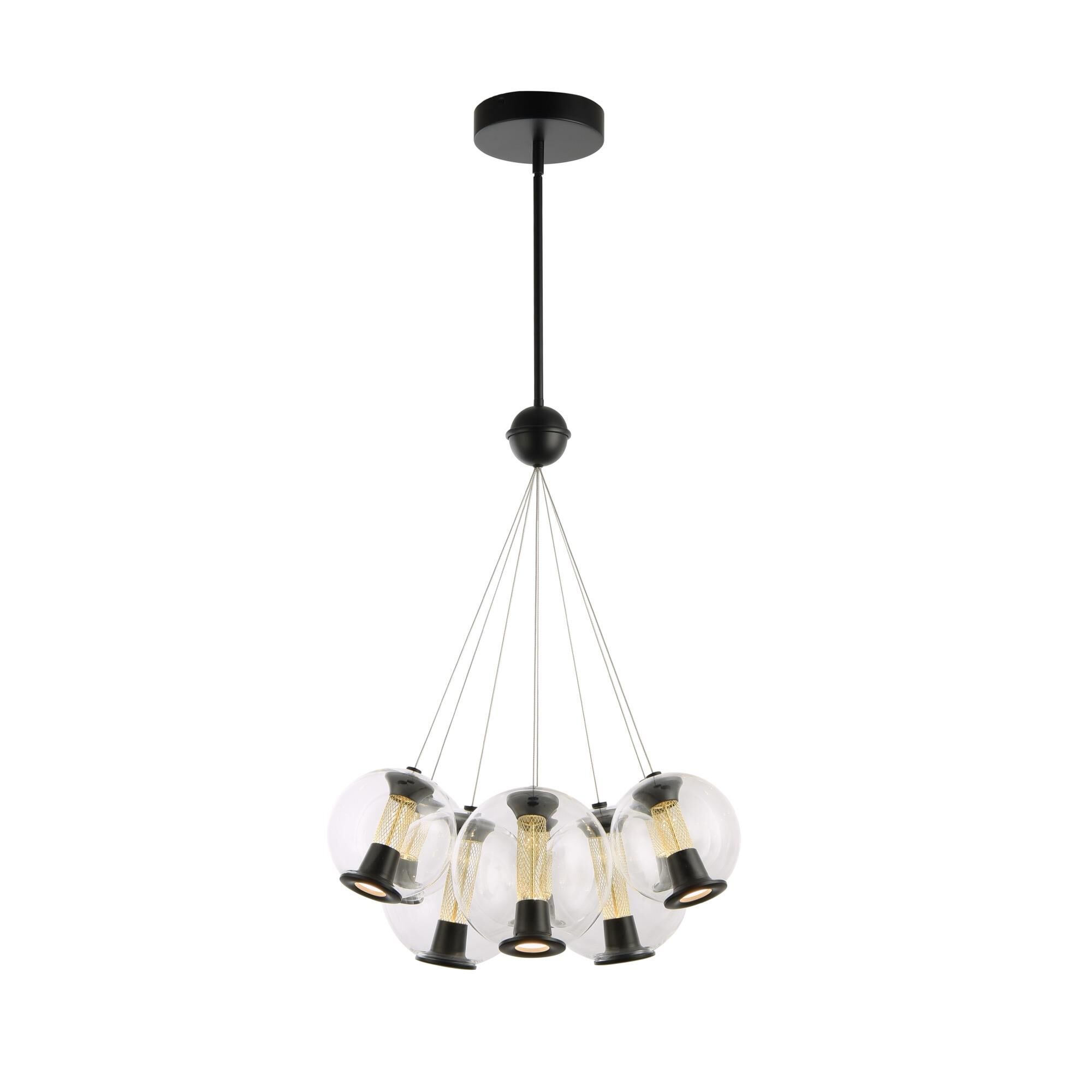 Shown in Black finish and Glass shade