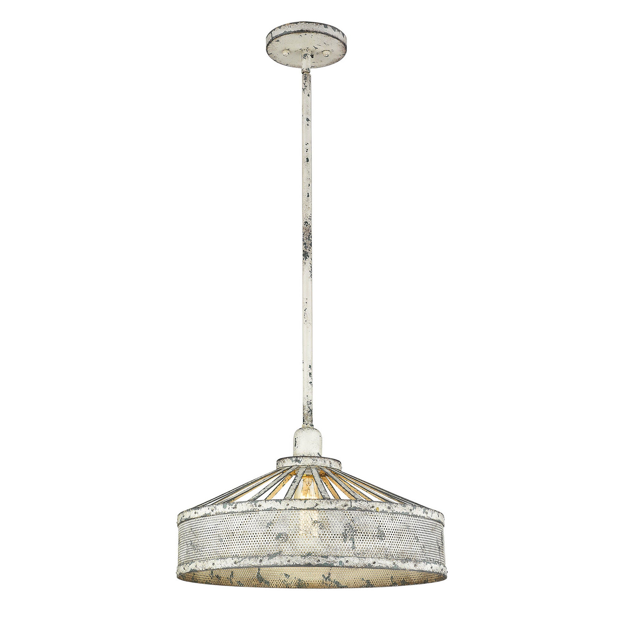 Shown in Aged Ivory finish and Aged Ivory glass and Aged Ivory, Bowl Shaped Metal shade