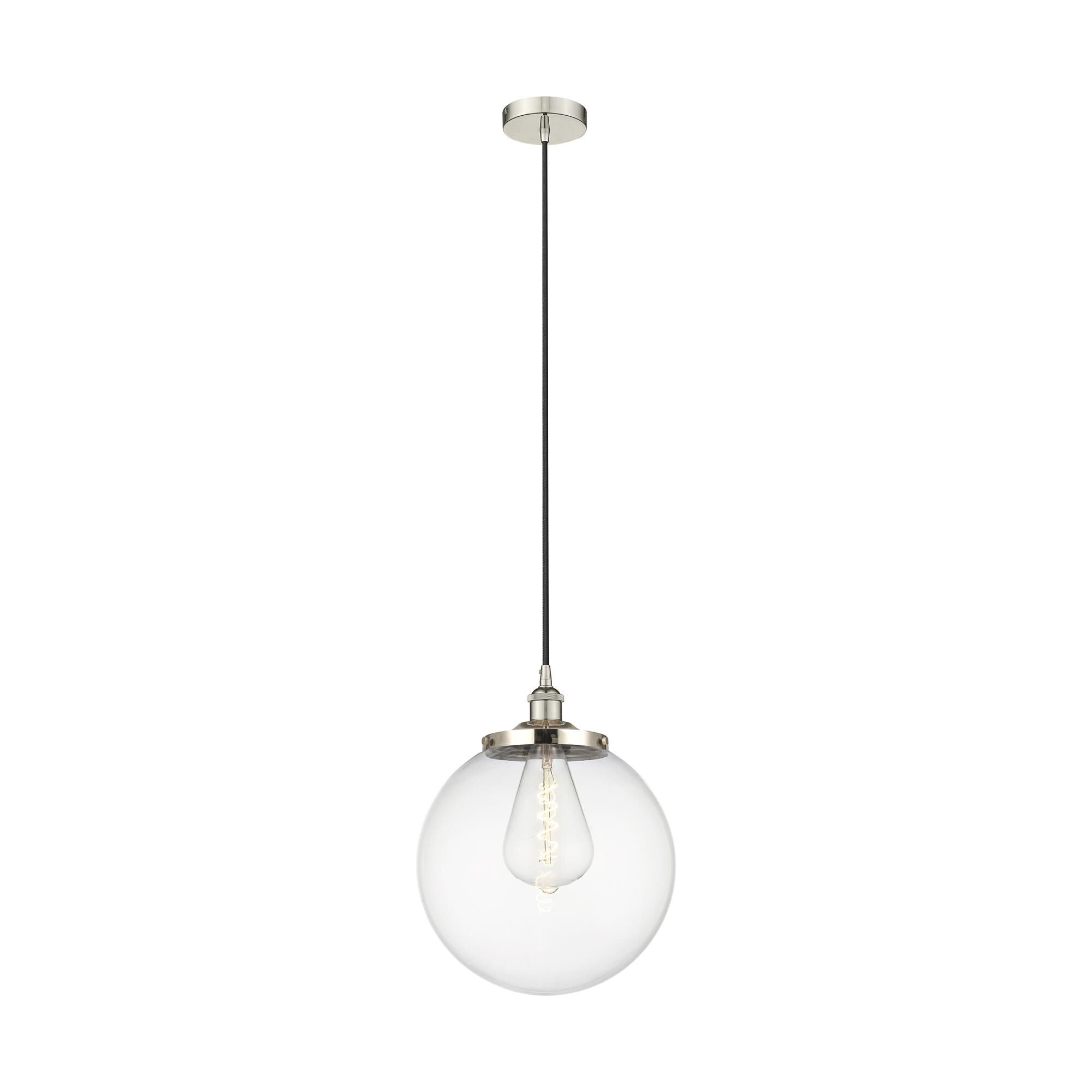 Shown in Polished Nickel finish and Clear glass