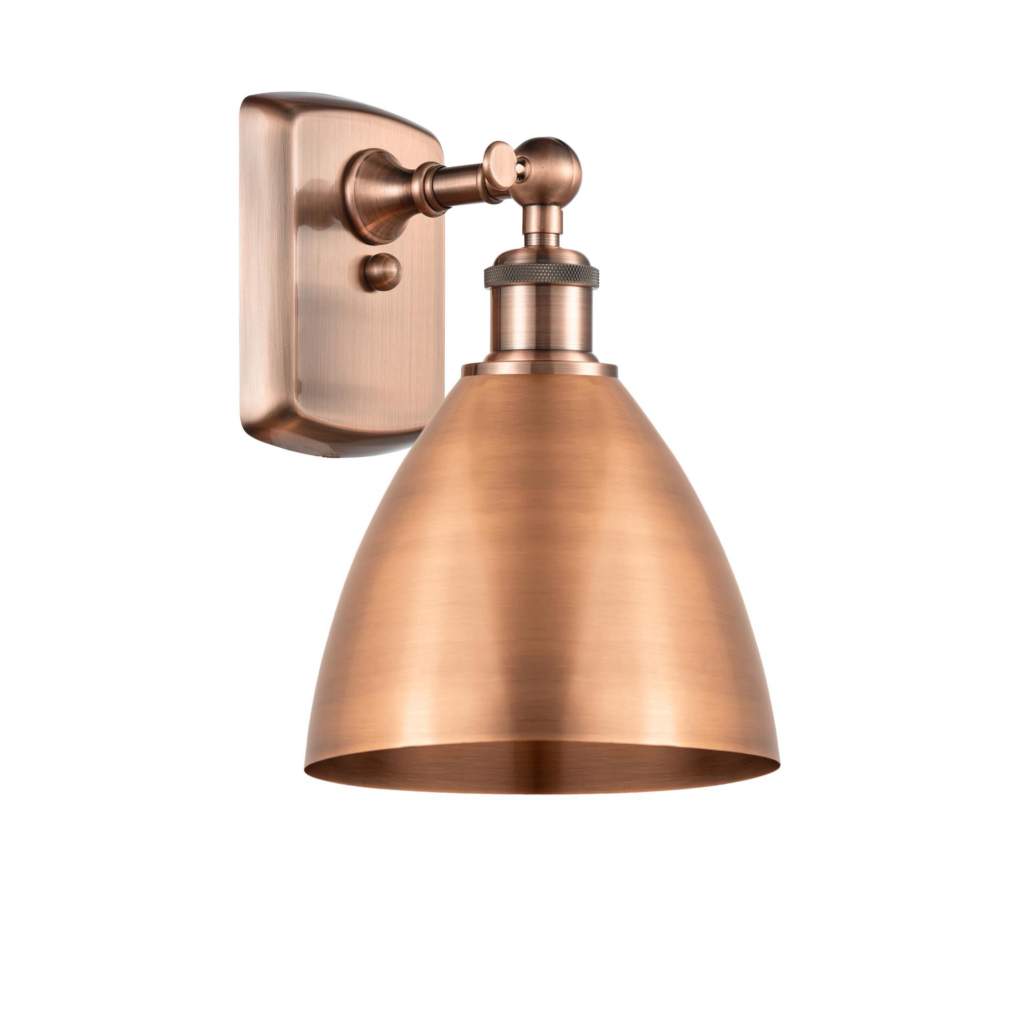 Shown in Antique Copper finish and Antique Copper Ballston Dome shade