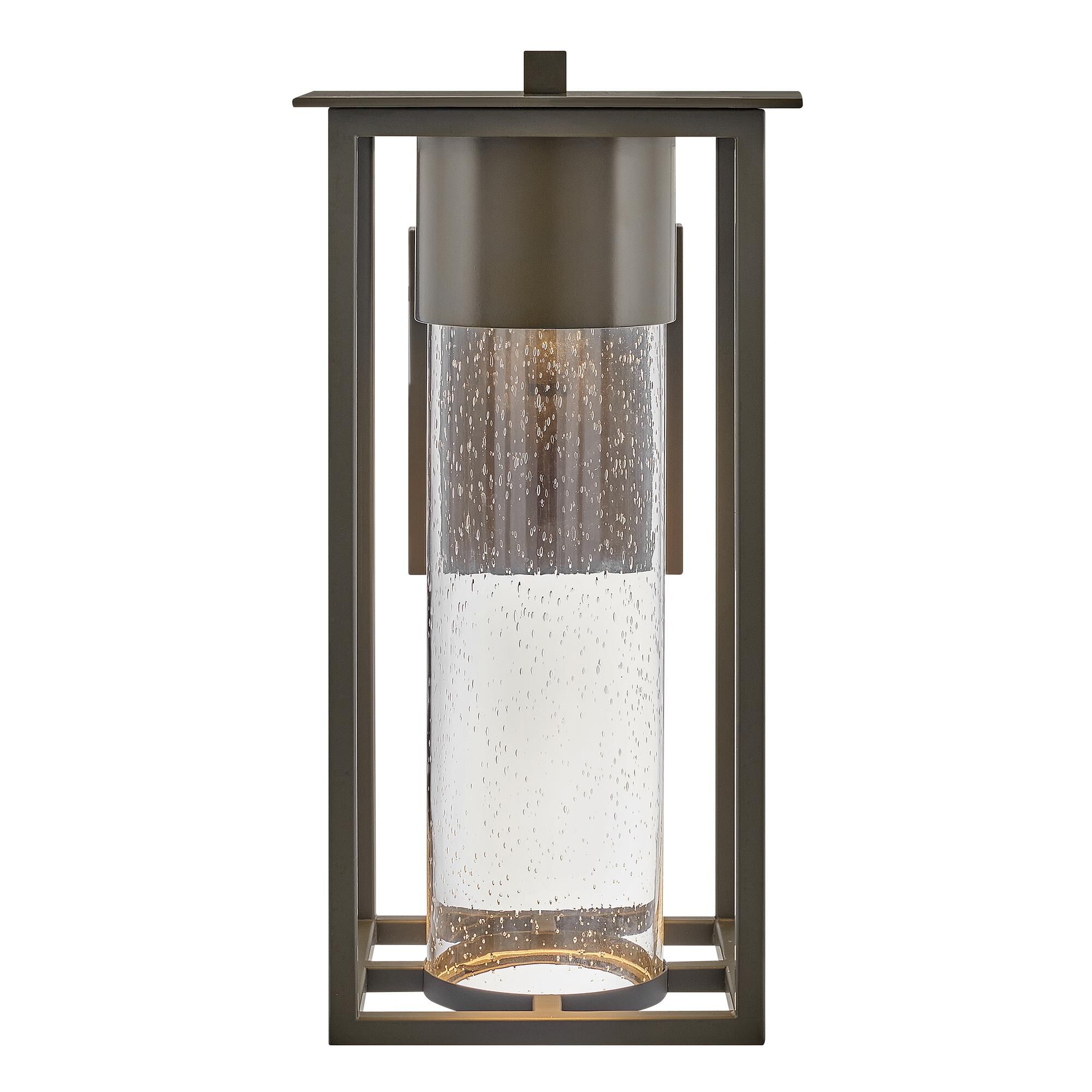 Shown in Oil Rubbed Bronze finish and Clear Seedy glass
