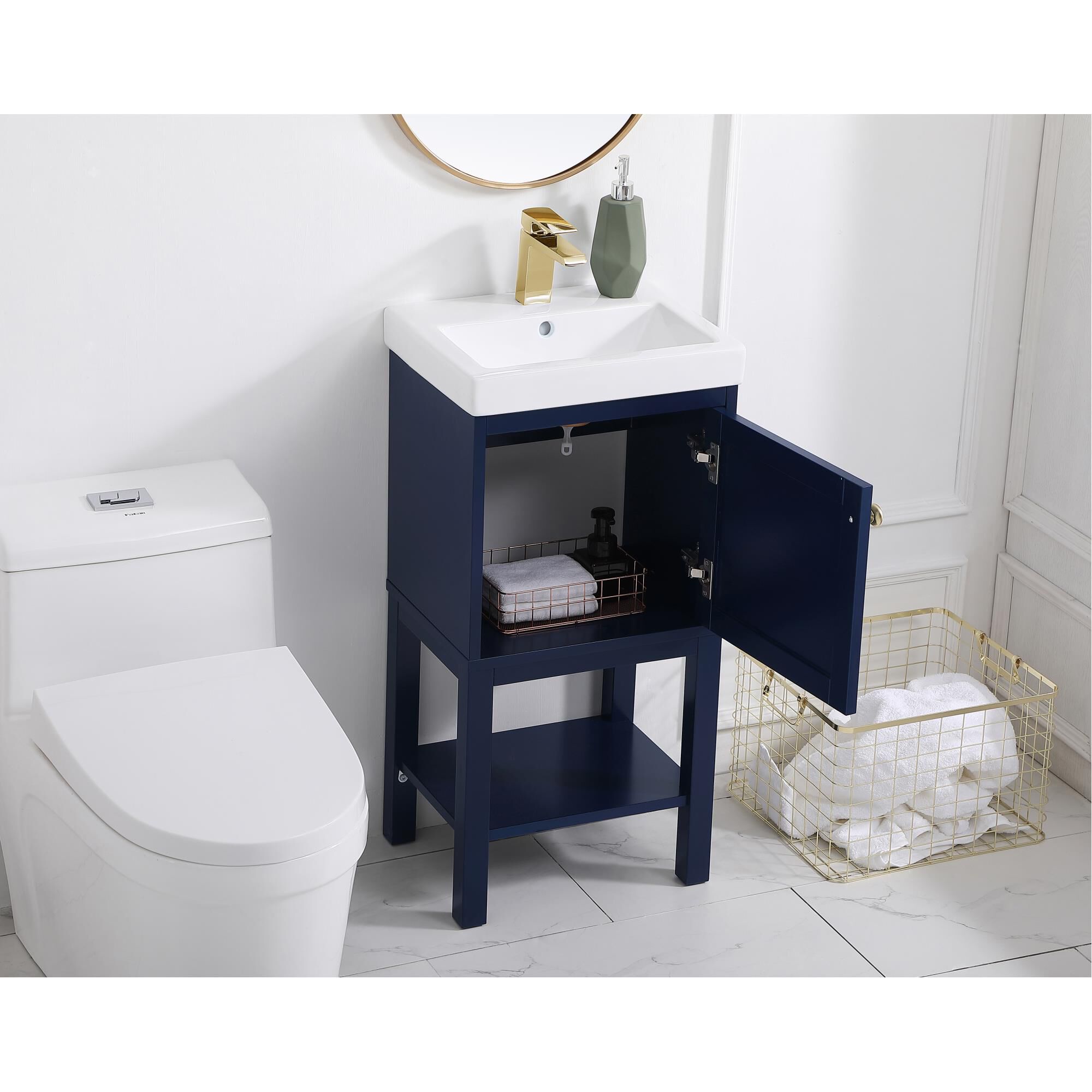 Shown in Blue And Gold With White finish