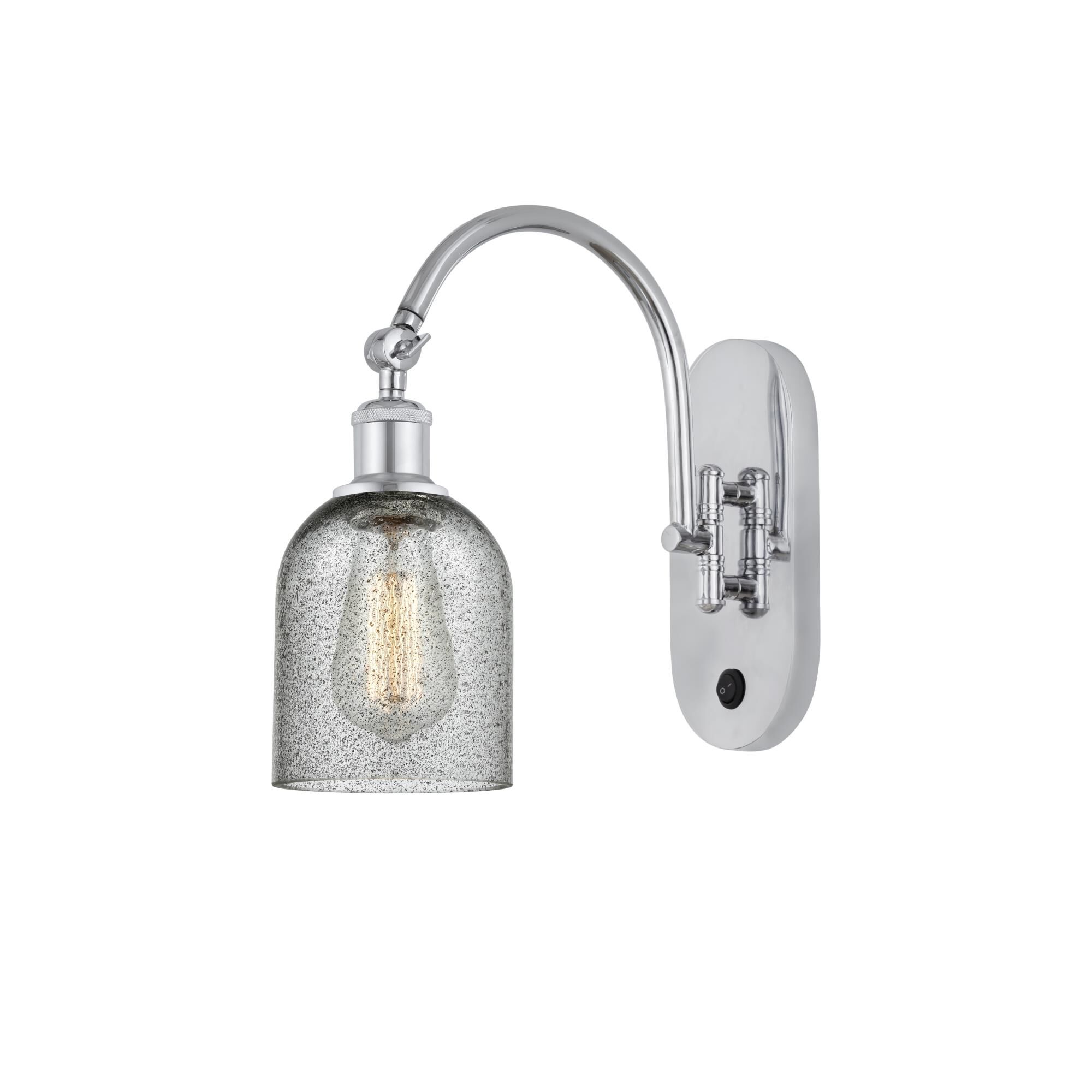 Shown in Polished Chrome finish and Charcoal glass