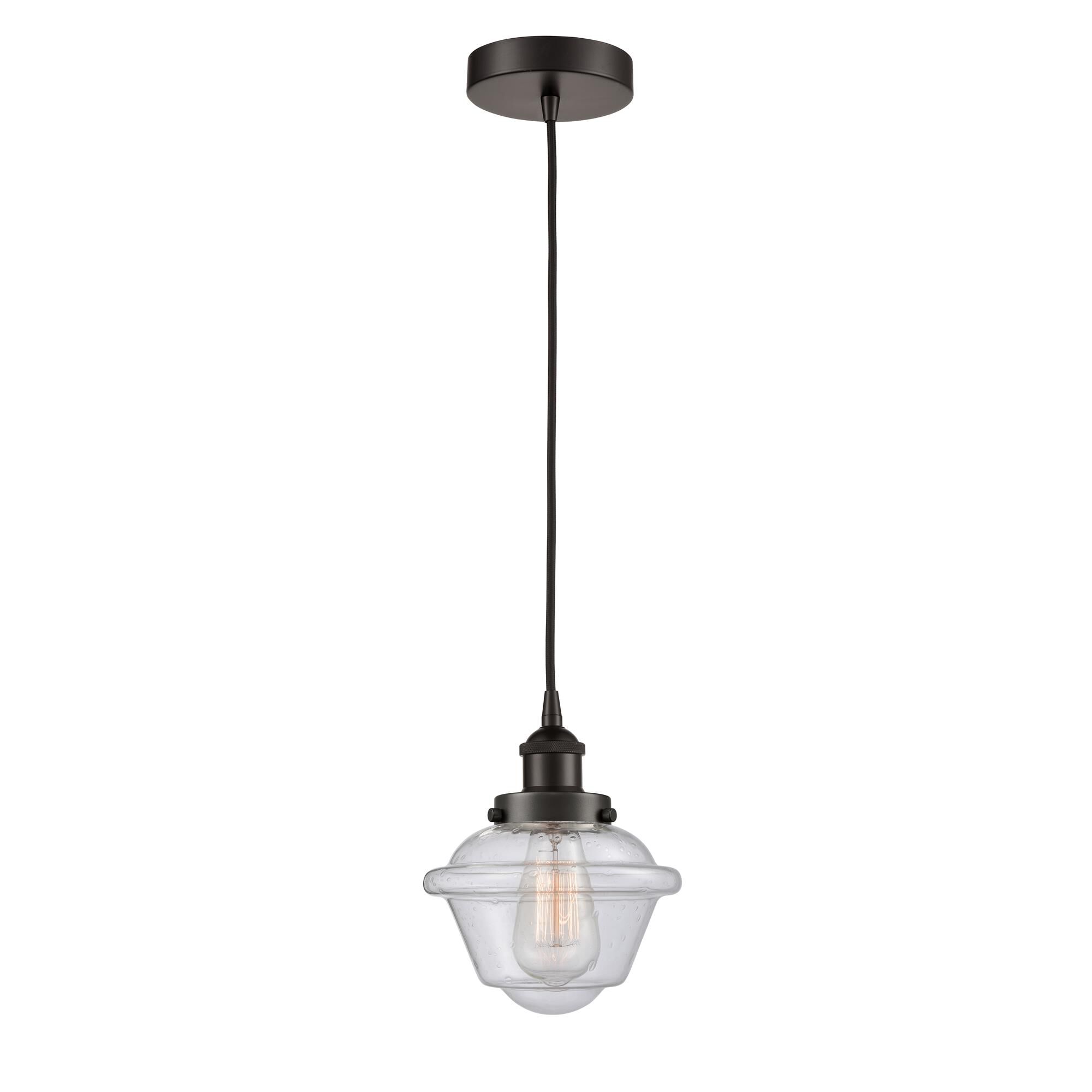 Shown in Oil Rubbed Bronze finish and Seedy Small Oxford glass