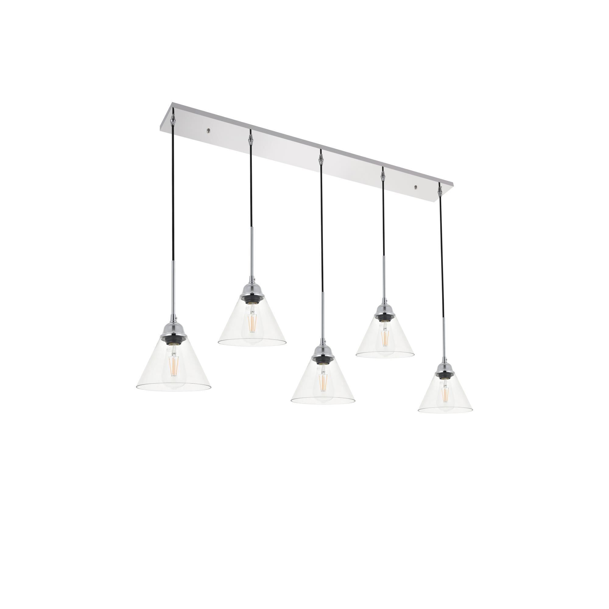 Histoire 47 Inch 5 Light Linear Suspension Light by Elegant Lighting