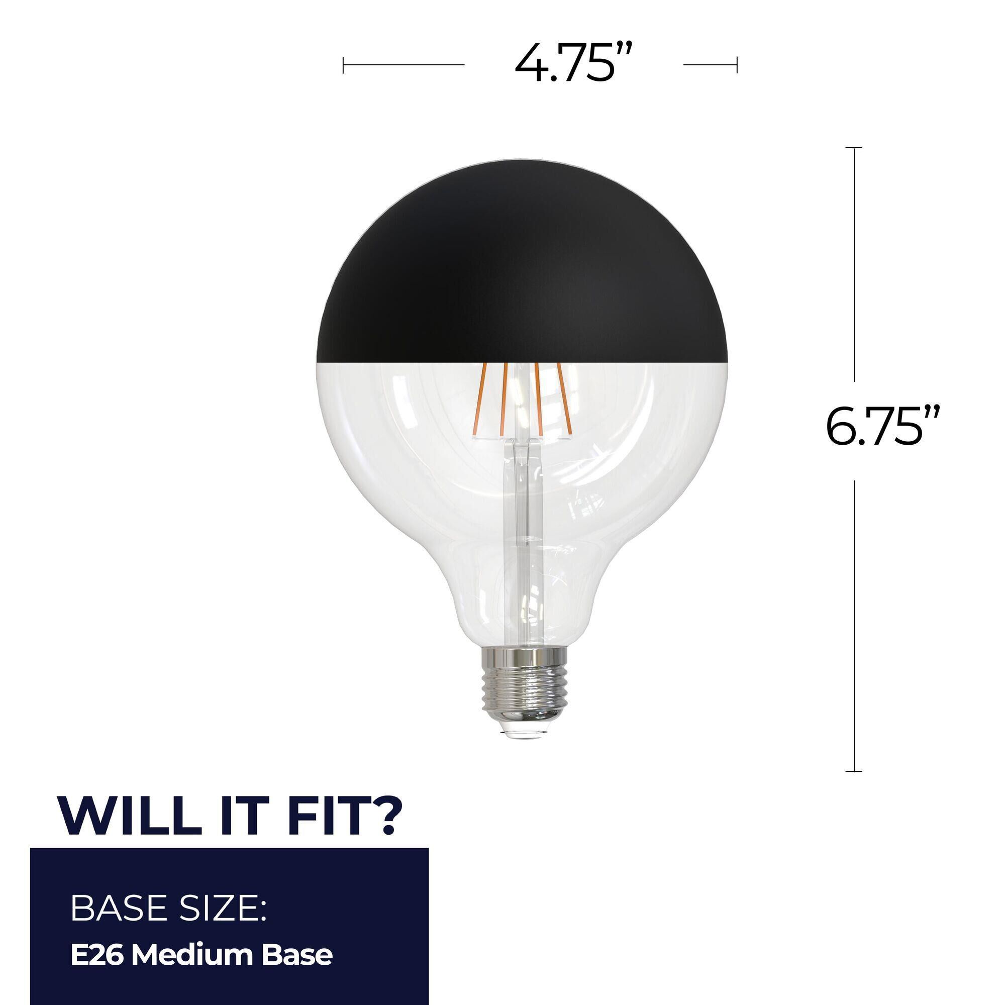 Half Black G40 Base E26 2700K LED Light Bulb by Bulbrite
