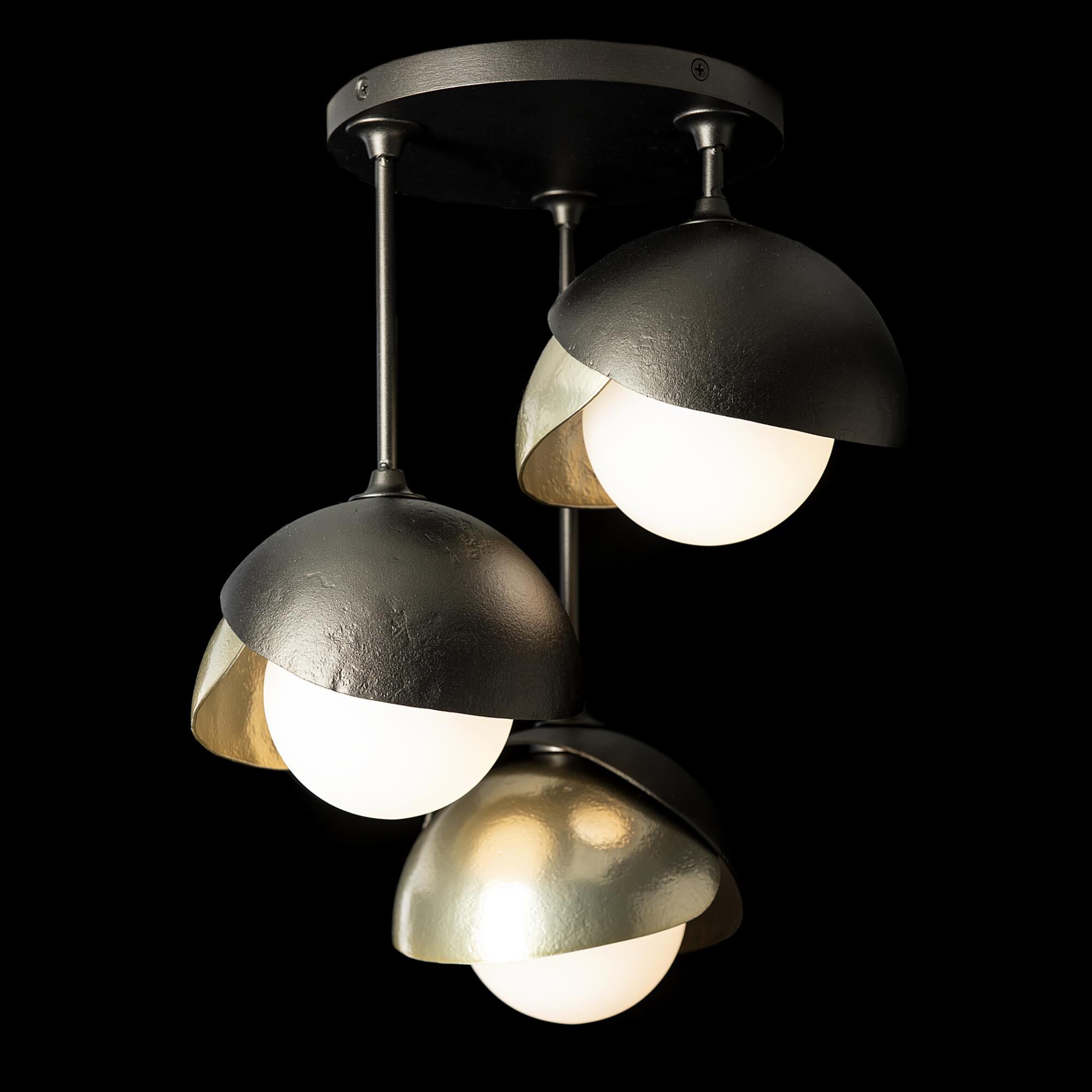 Shown in Oil Rubbed Bronze finish and Opal glass and Modern Brass  accent