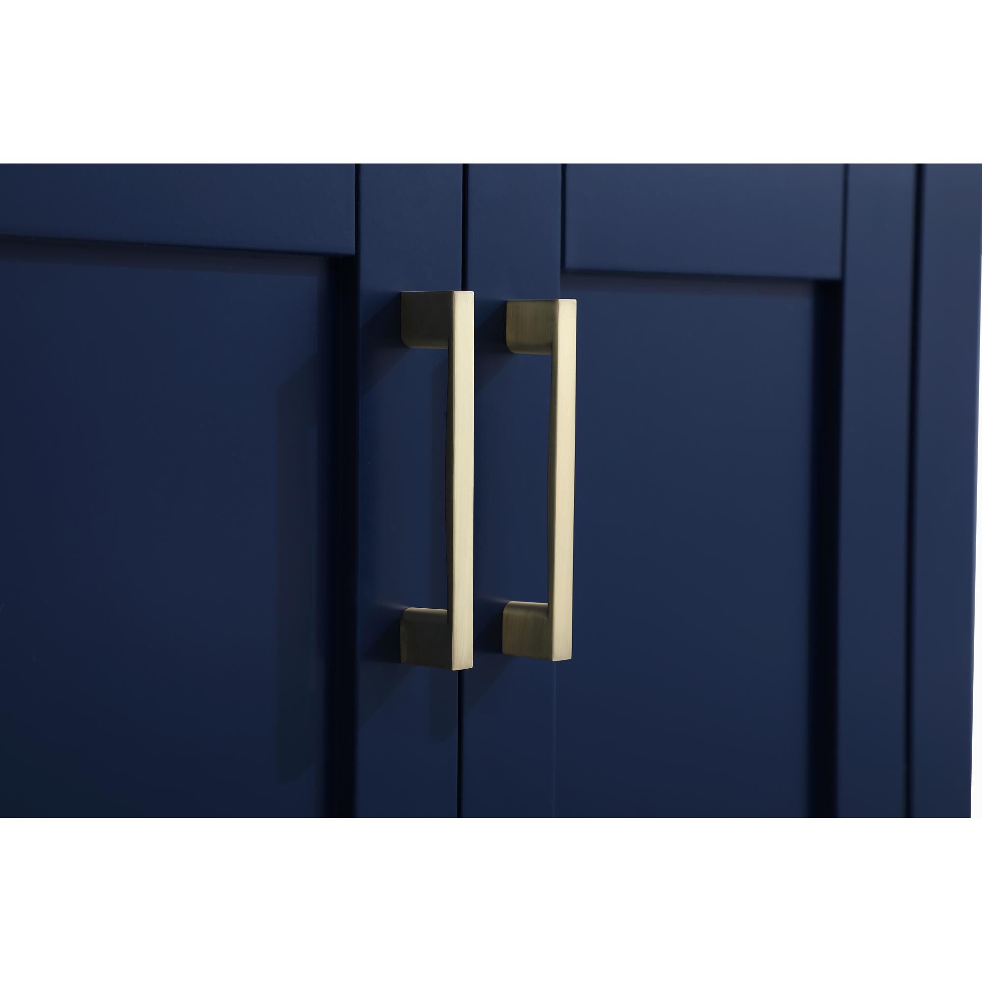 Shown in Blue And Gold With Calacatta Quartz finish
