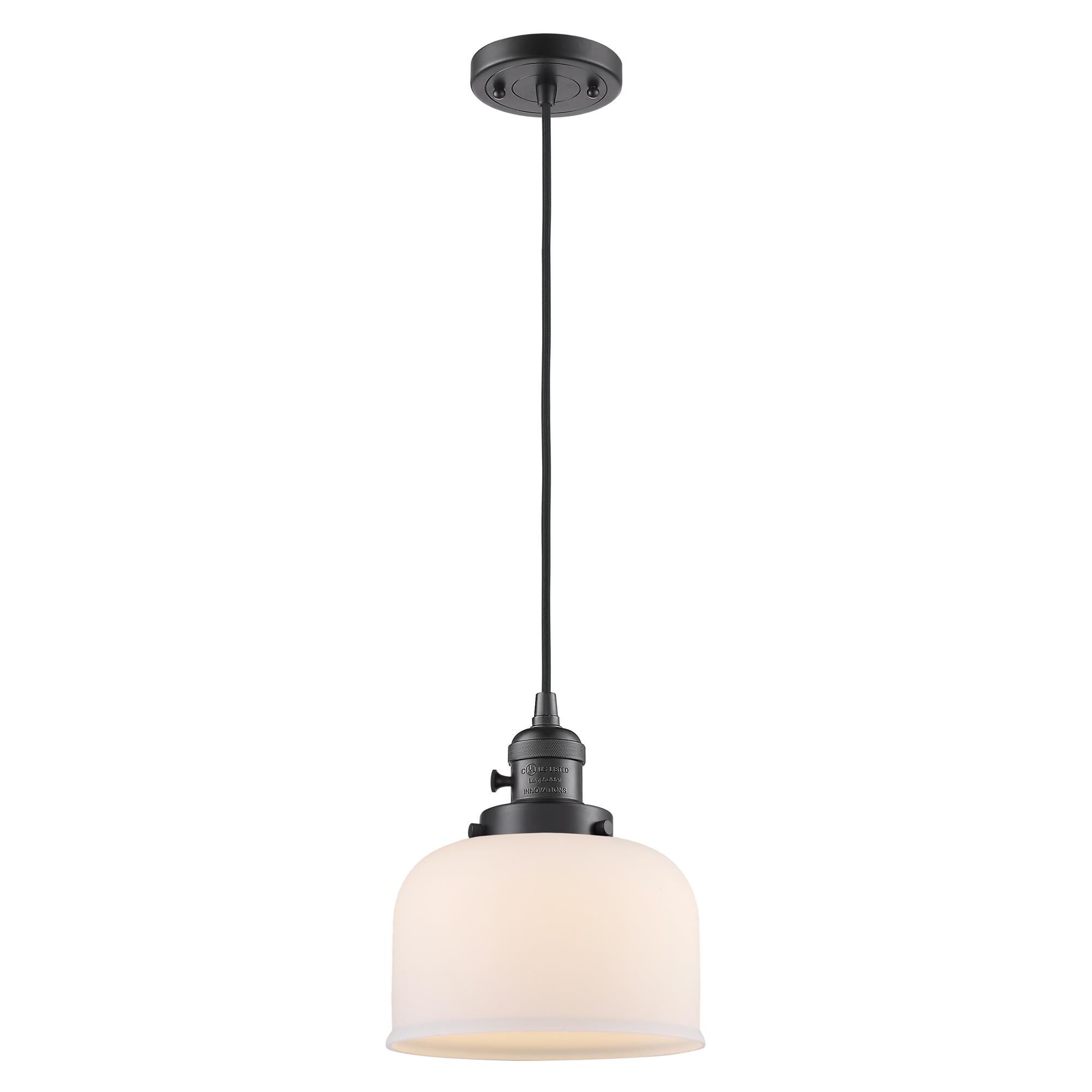 Shown in Oil Rubbed Bronze finish and Matte White glass