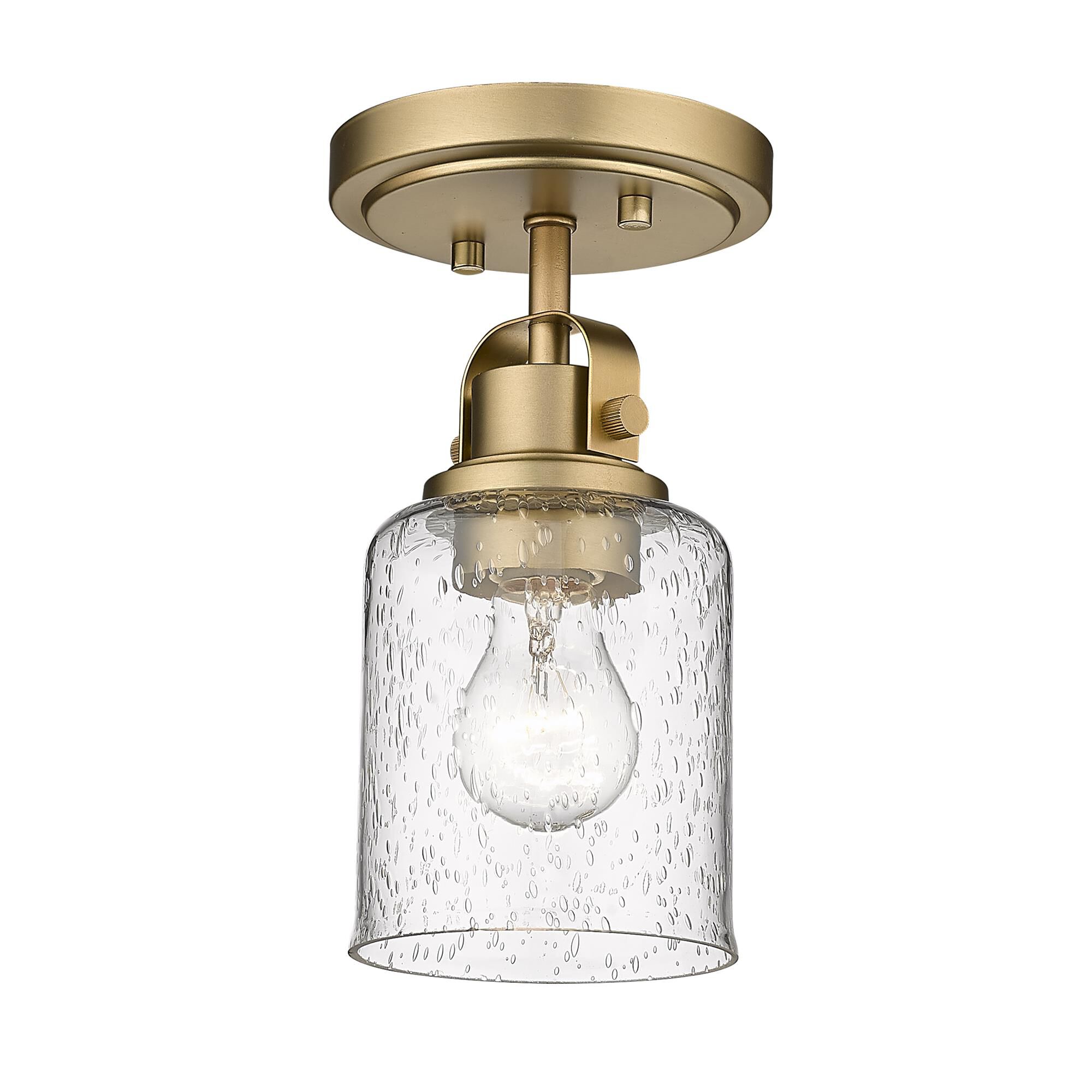 Shown in Heirloom Gold finish and Glass shade