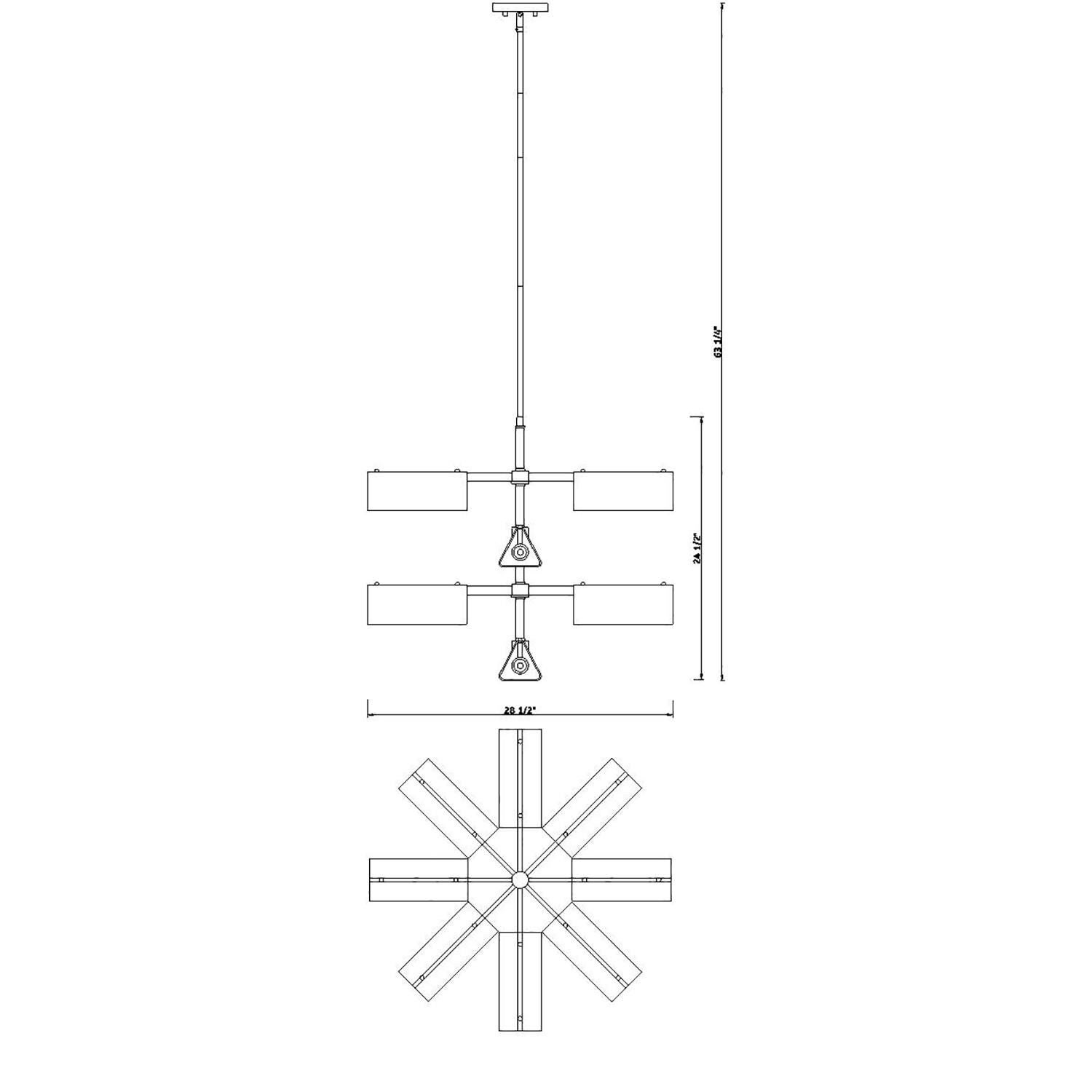 Latitude 28 Inch 8 Light Chandelier by Designers Fountain