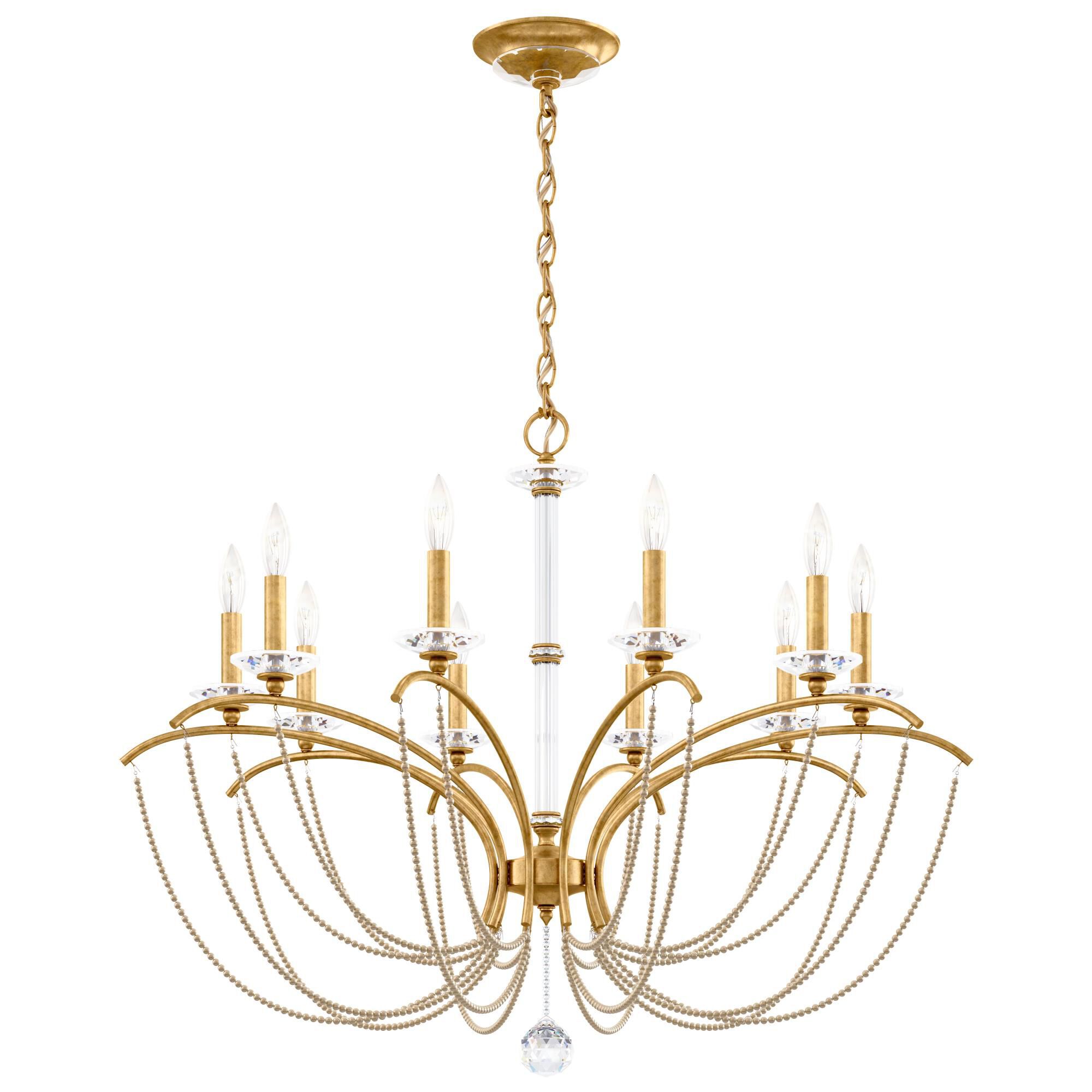 Shown in Heirloom Gold finish and Bronze Pearl crystal