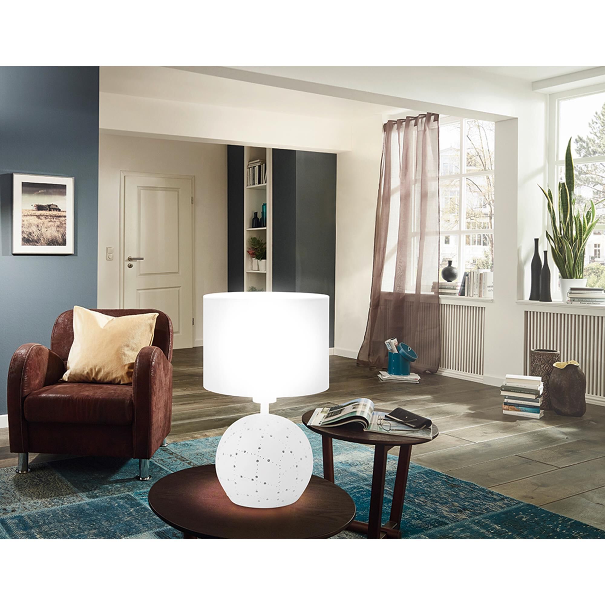 Shown in White finish and White shade