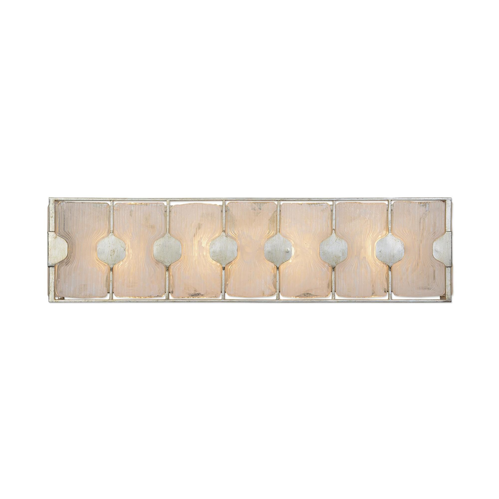 Shown in Silver Leaf finish and White Swirl glass