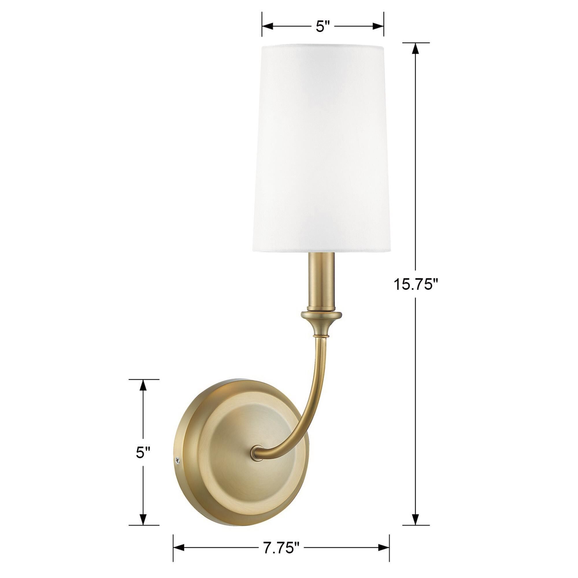Shown in Vibrant Gold finish and Silk glass and White shade