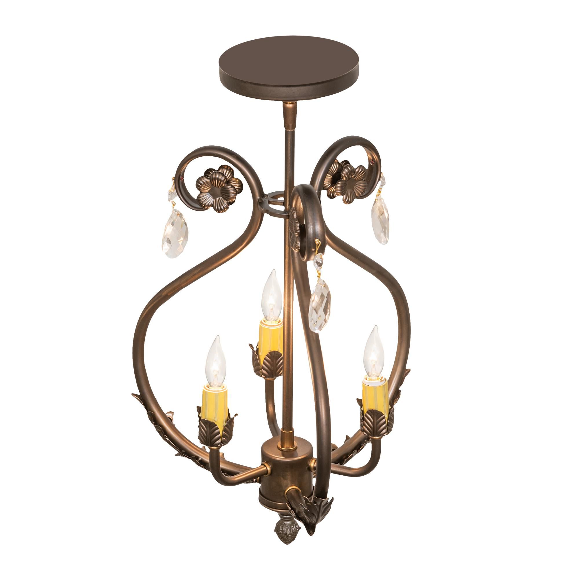 Antonia 12 Inch 3 Light Mini Chandelier by Meyda Lighting