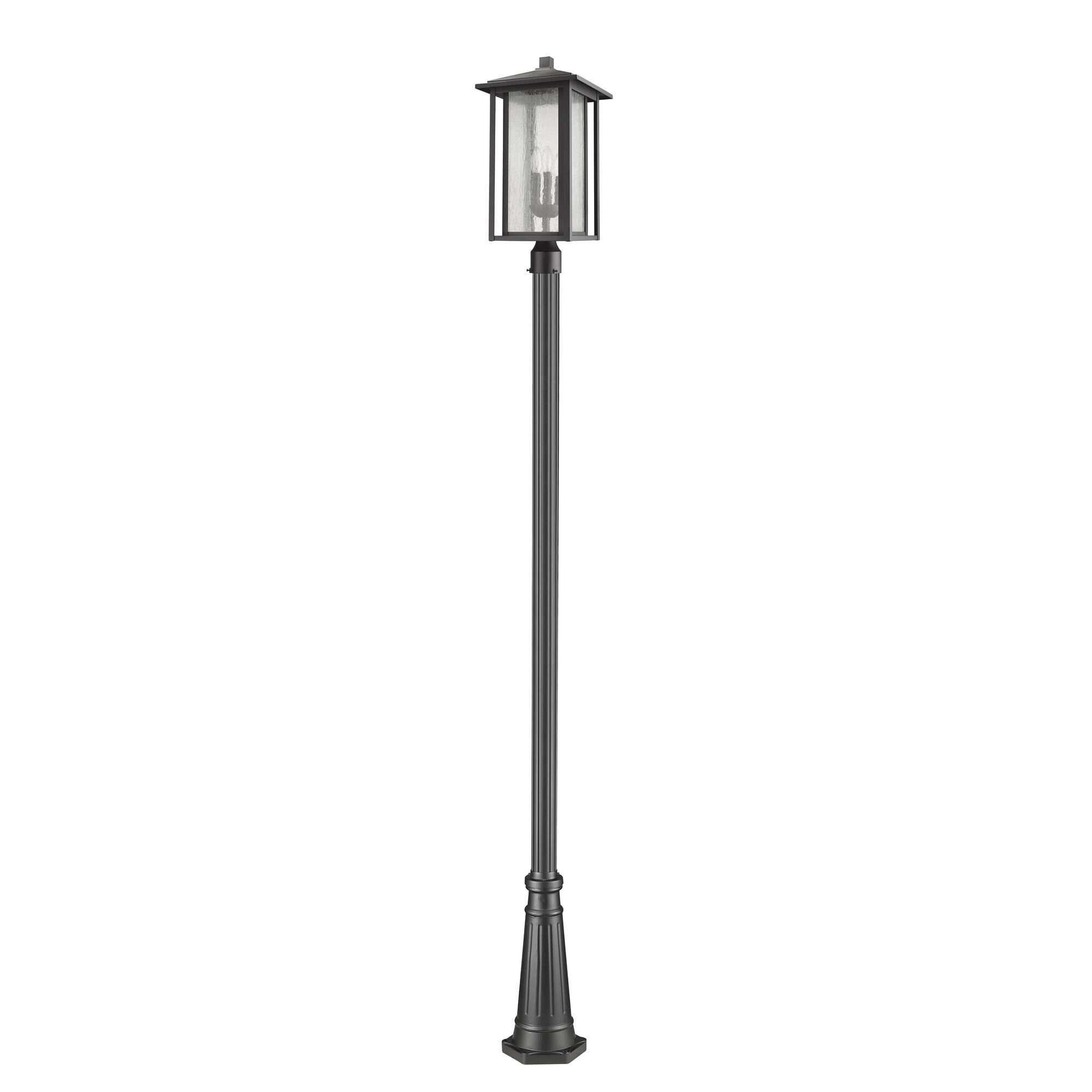 Shown in Black finish and Glass shade