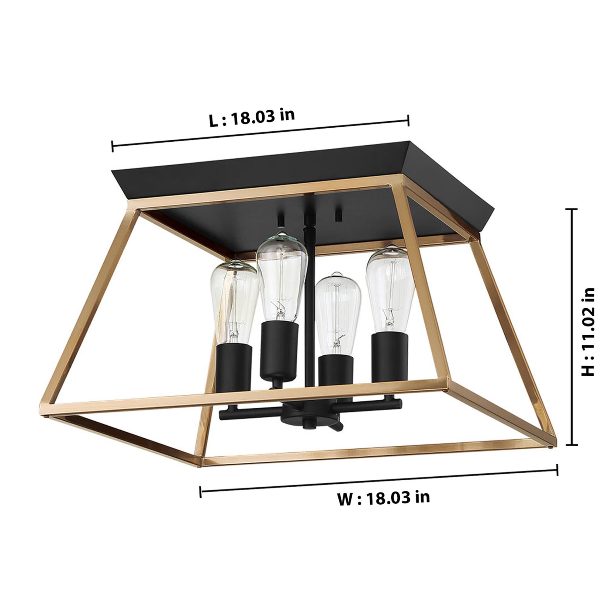 Shown in Brushed Gold And Matte Black finish