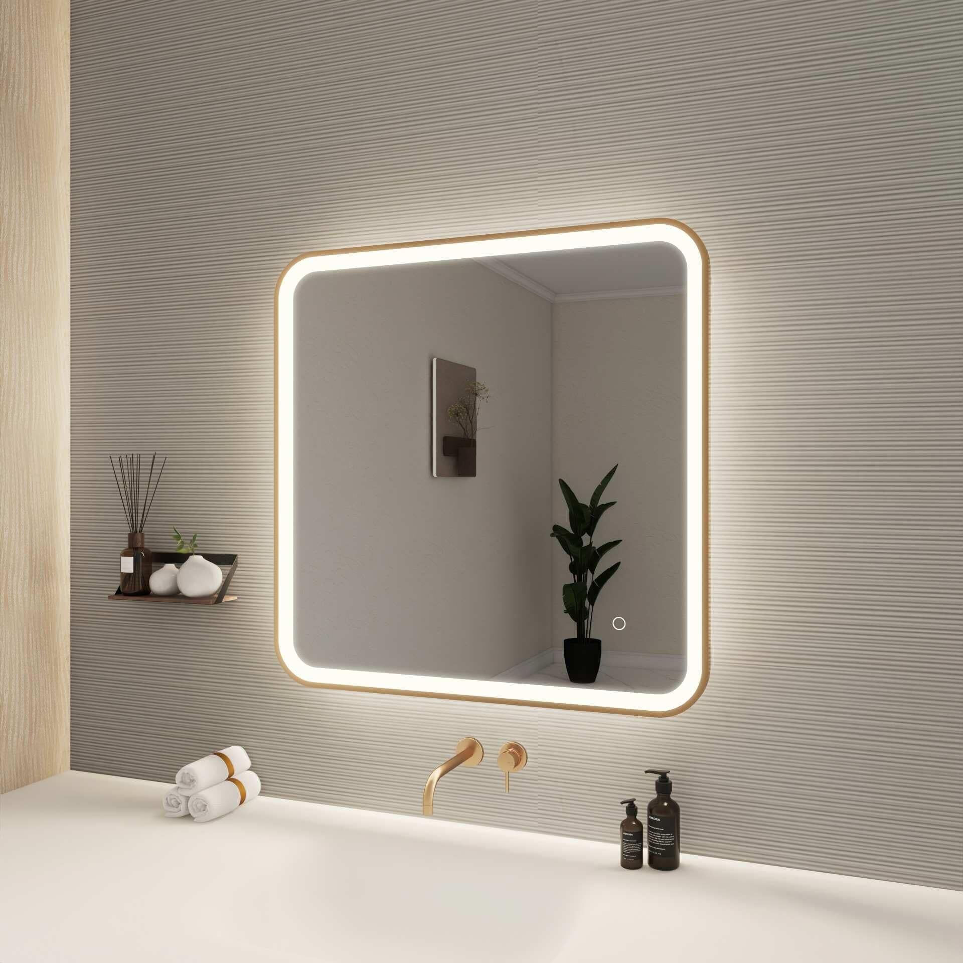 Harmoni 30 Inch Rectangular LED Lighted Mirror by Elegant Decor