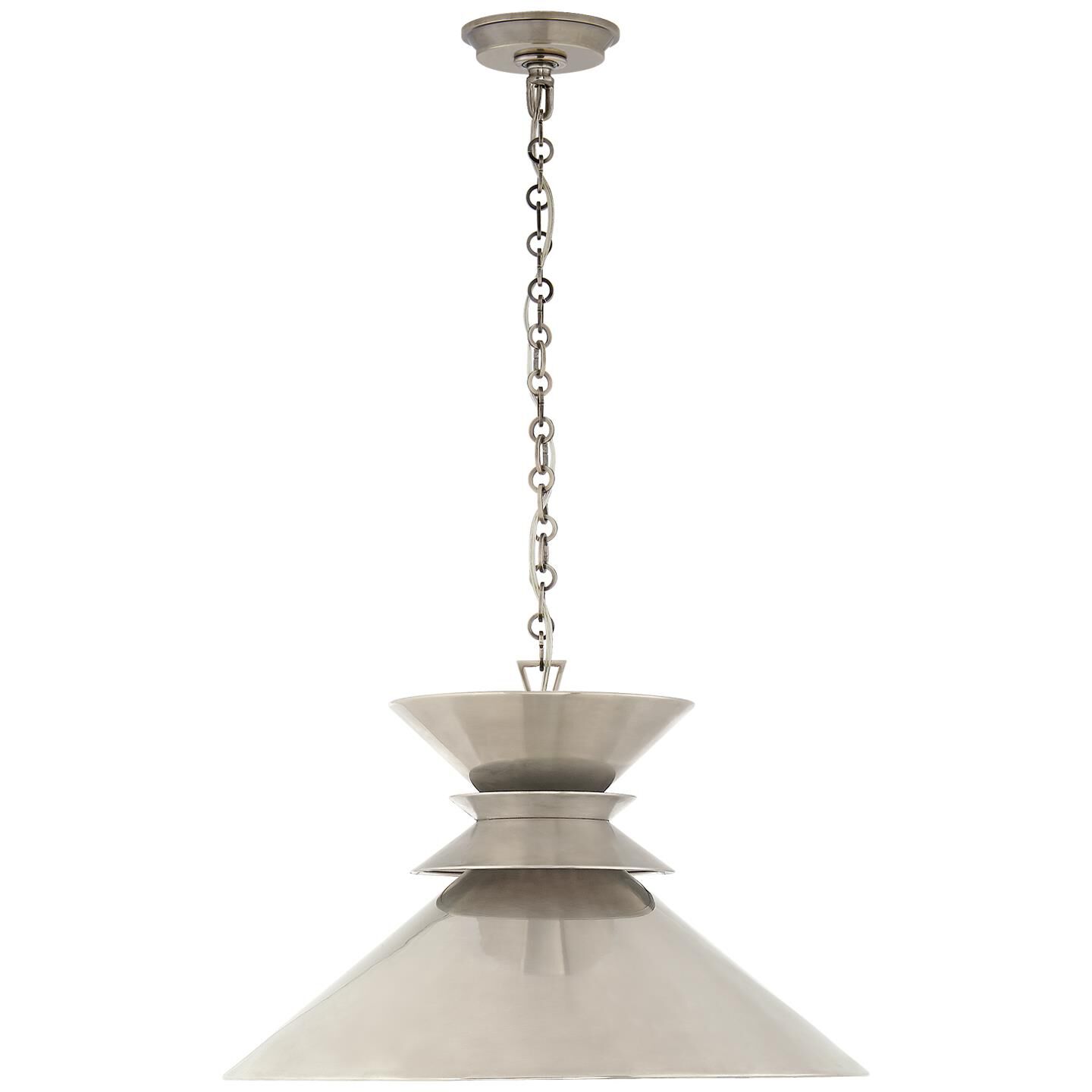 Shown in Antique Nickel finish and Antique Nickel shade
