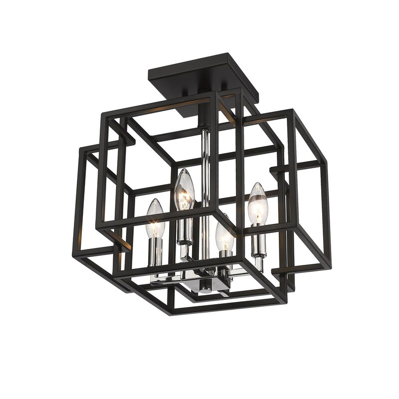 Titania 14 Inch 4 Light Semi Flush Mount by Z-Lite