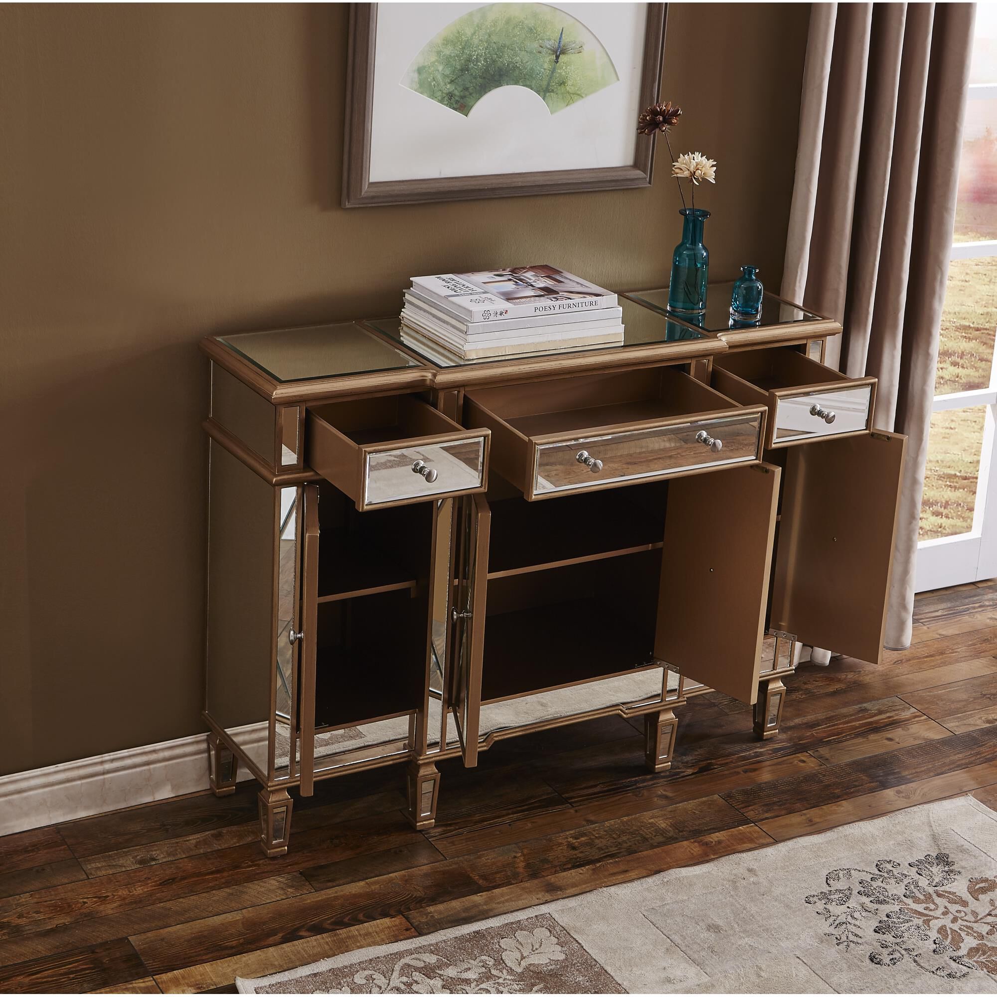 Shown in Hand Rubbed Antique Gold finish