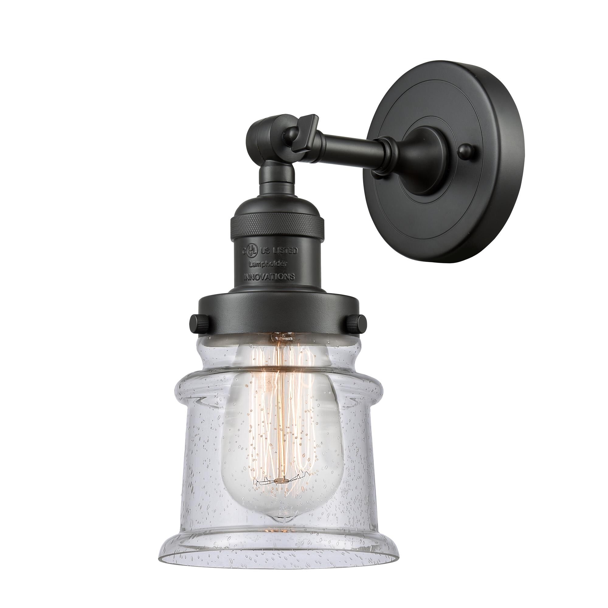 Shown in Oil Rubbed Bronze finish and Seedy glass