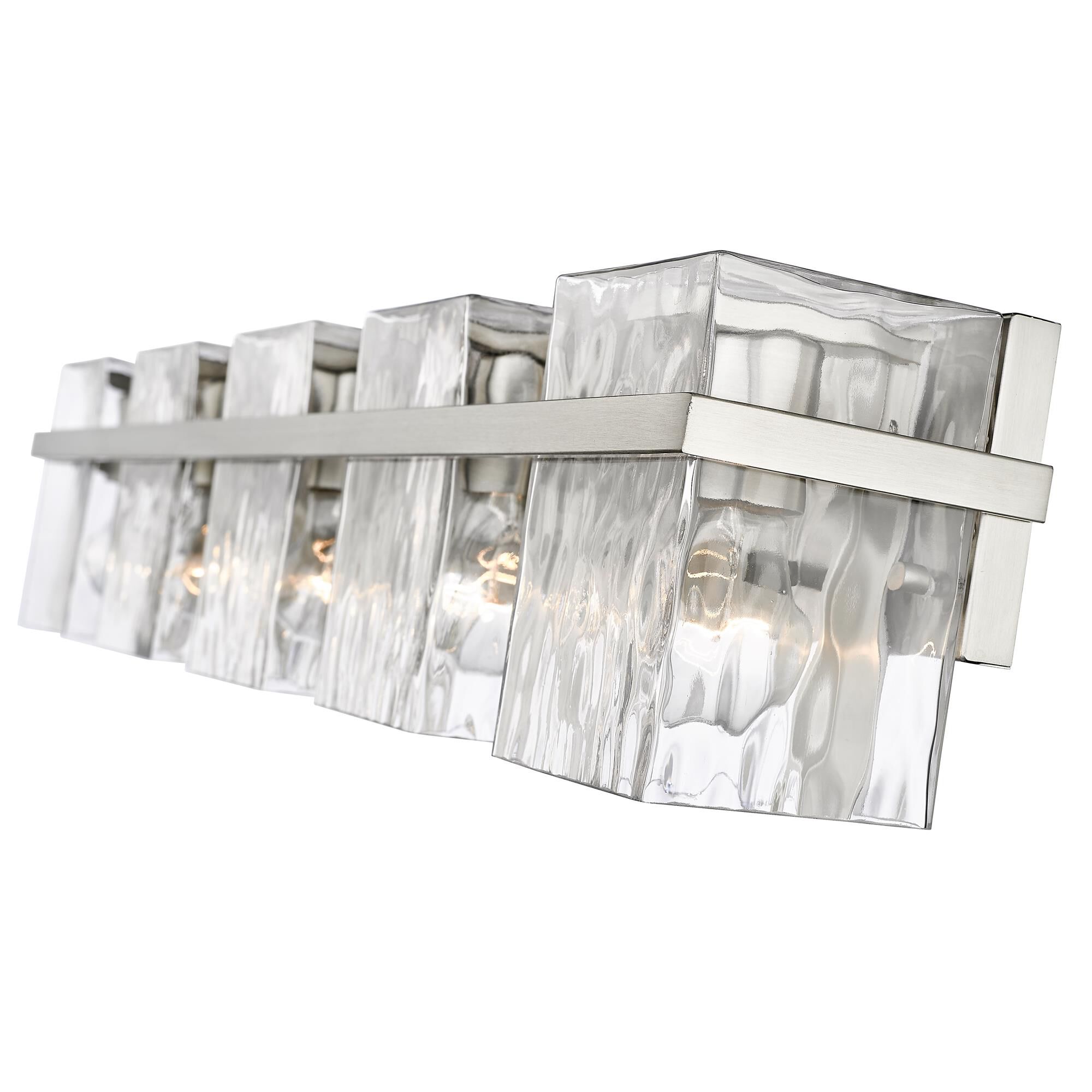 Shown in Brushed Nickel finish and Glass shade