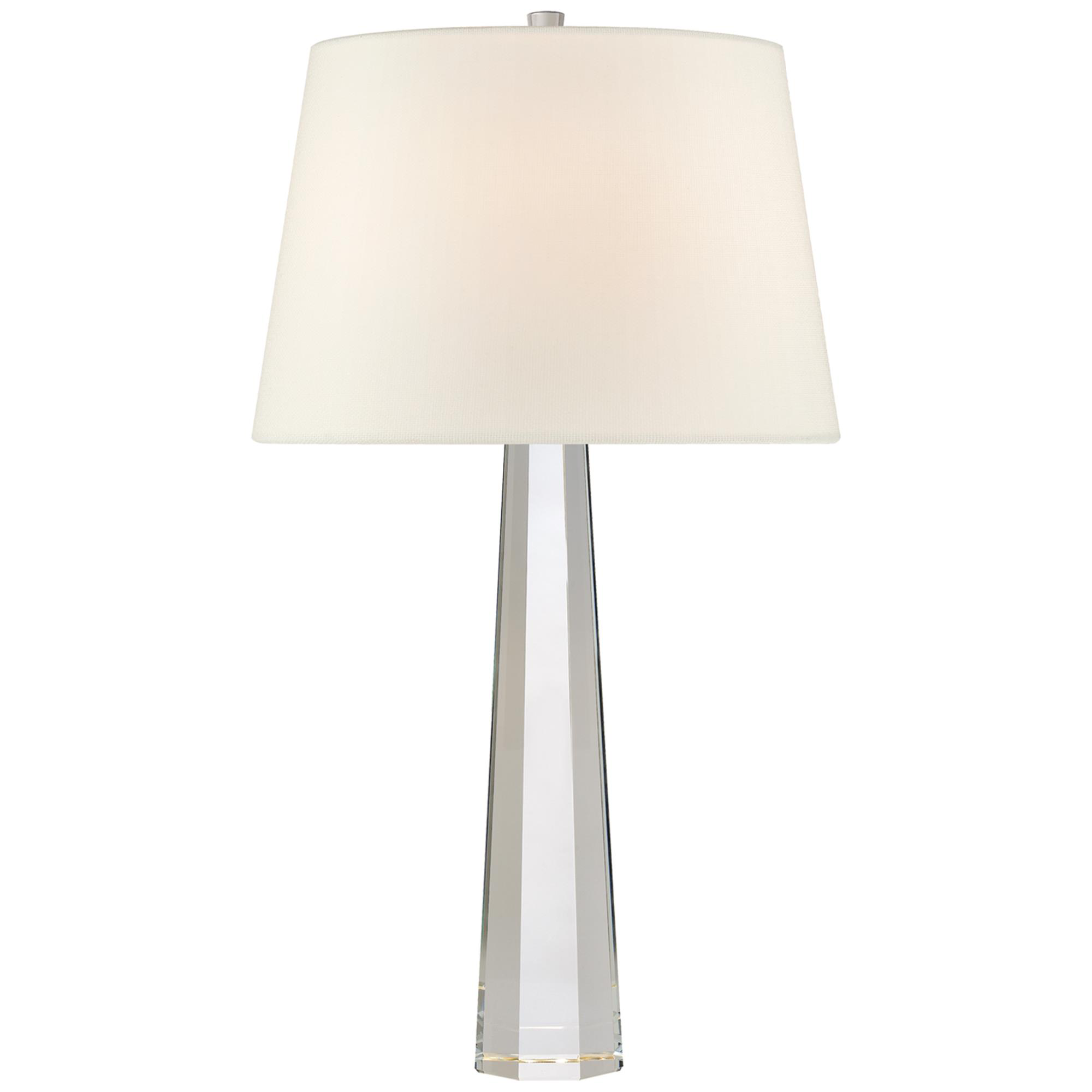 Shown in Crystal finish and Linen shade