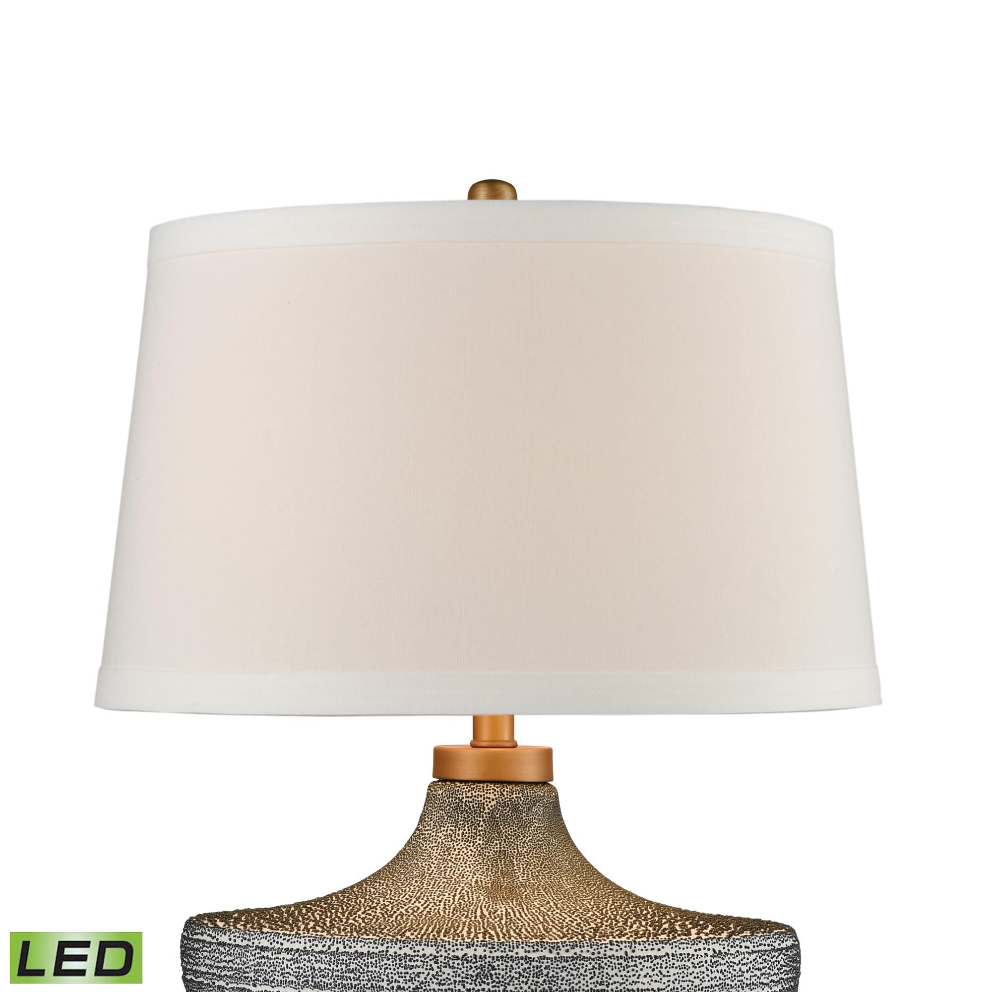 Shown in Blue finish and White Linen Hardback shade