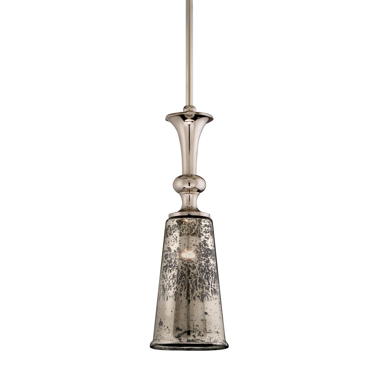 Shown in Polished Nickel finish and Antique Silver glass 