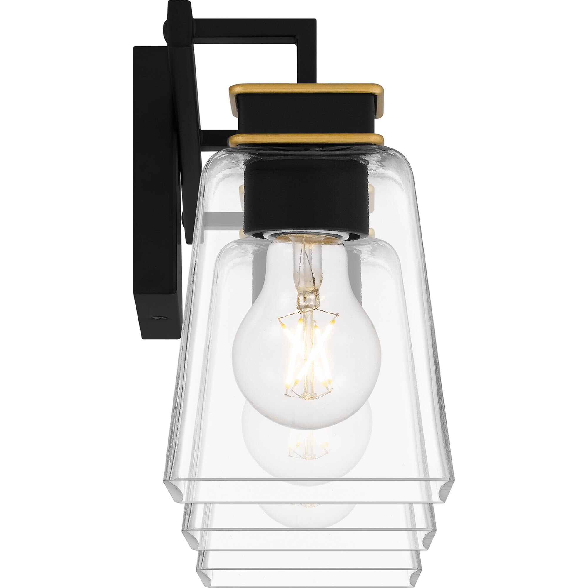 Shown in Matte Black finish and Clear Glass shade