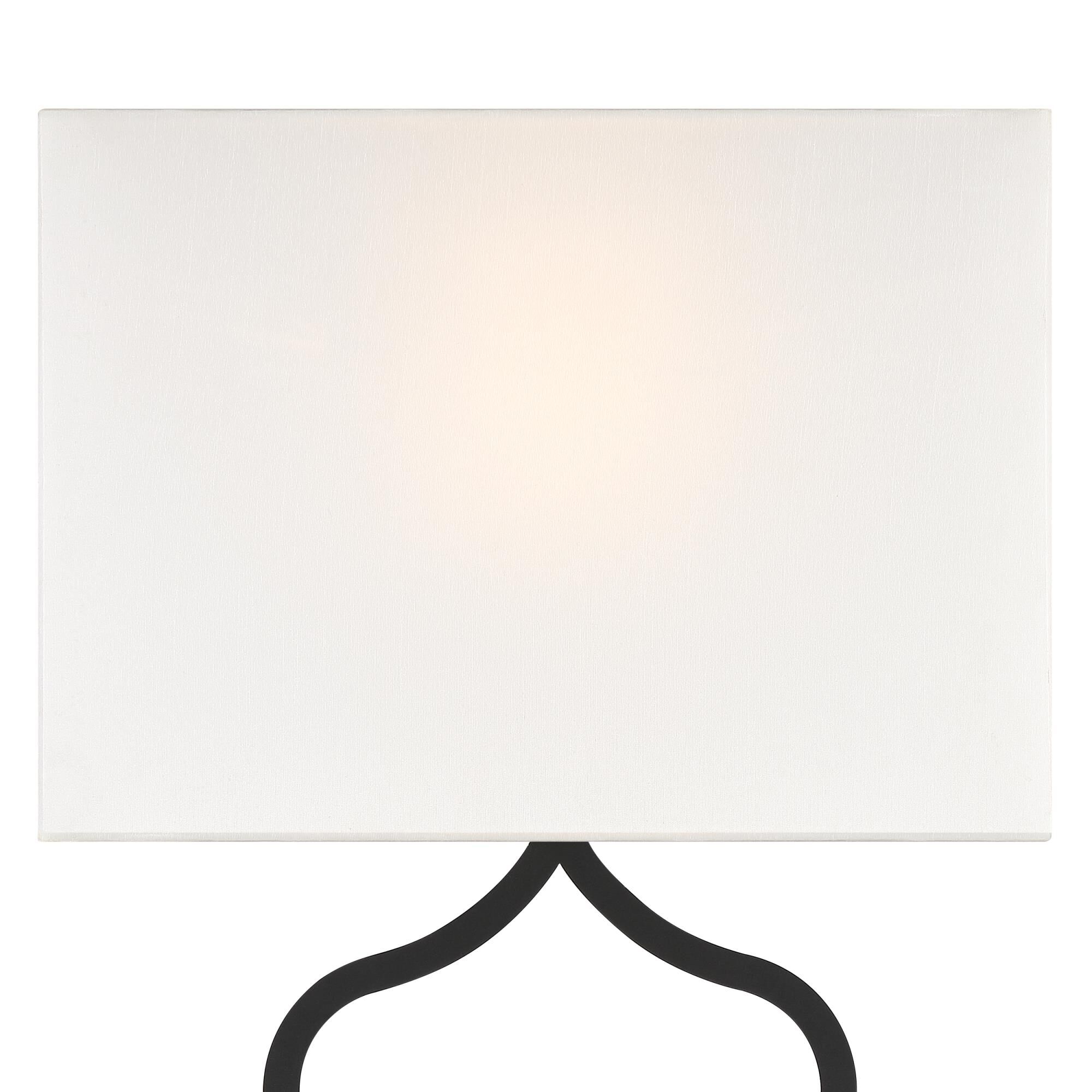 Shown in Black Forged finish and White Silk shade