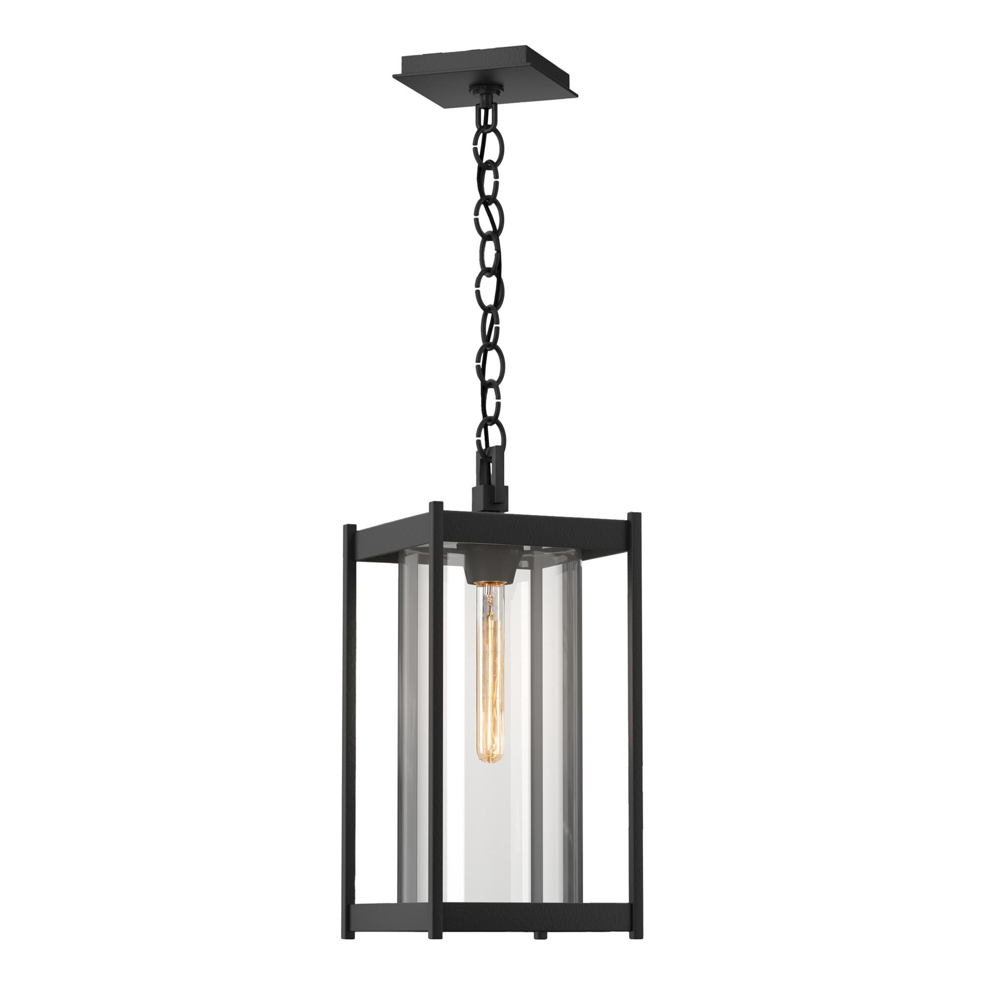 Shown in Coastal Black finish and Clear glass and Clear Glass shade
