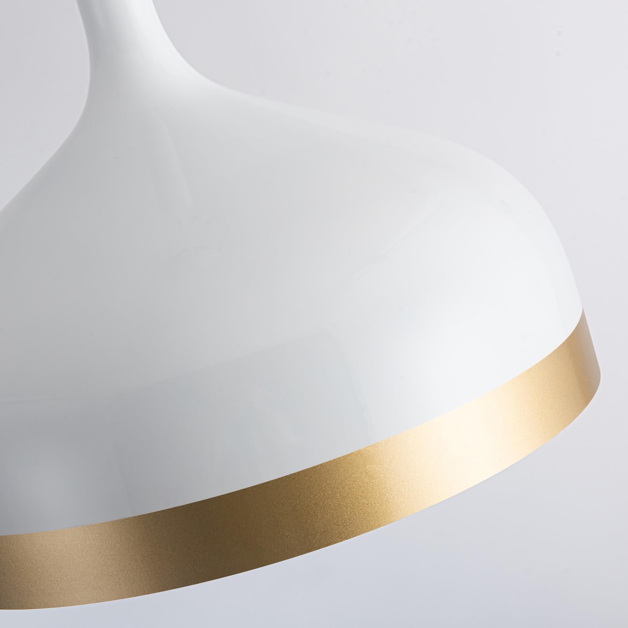 Shown in White & Gold finish and Aluminium shade
