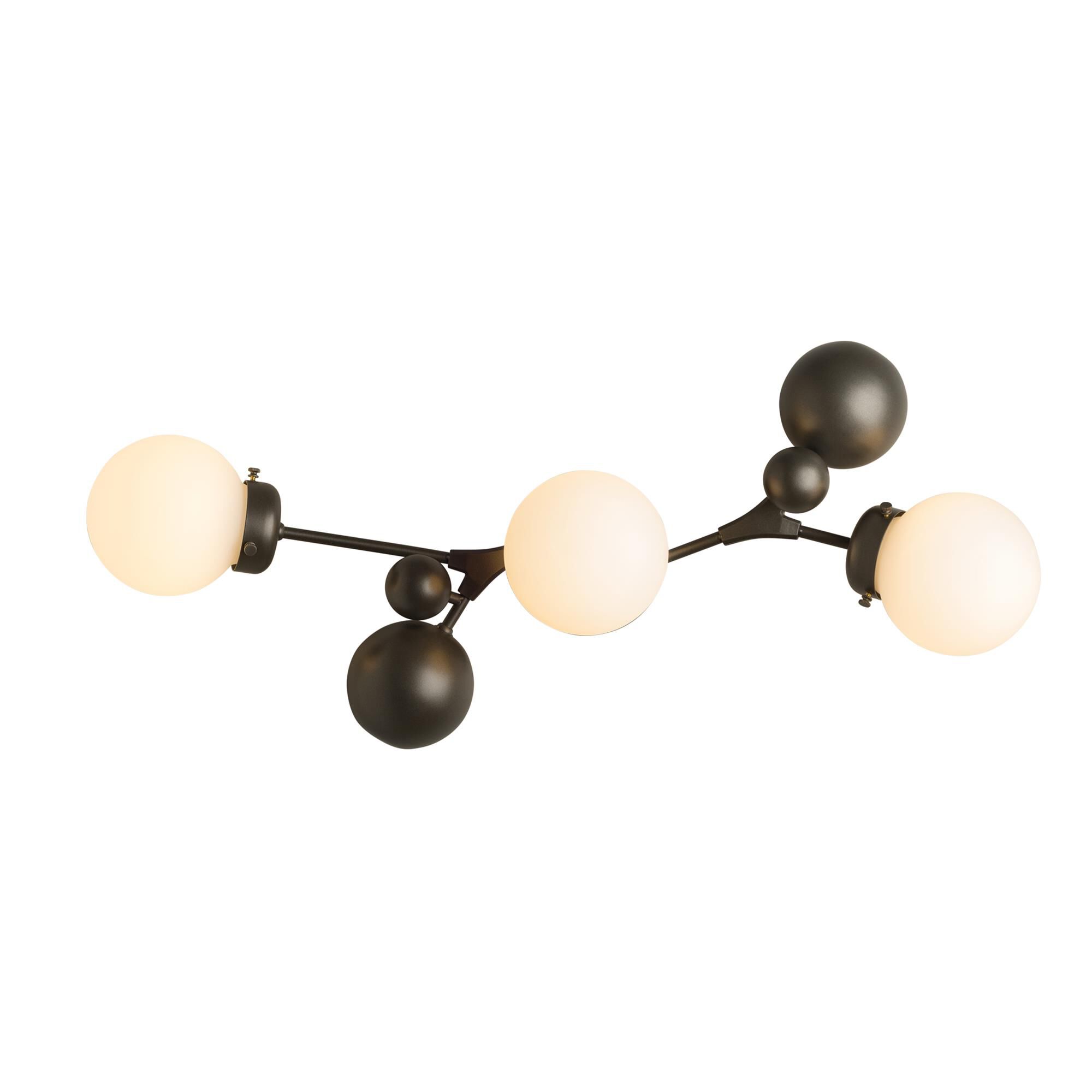 Shown in Dark Smoke finish and Opal  glass