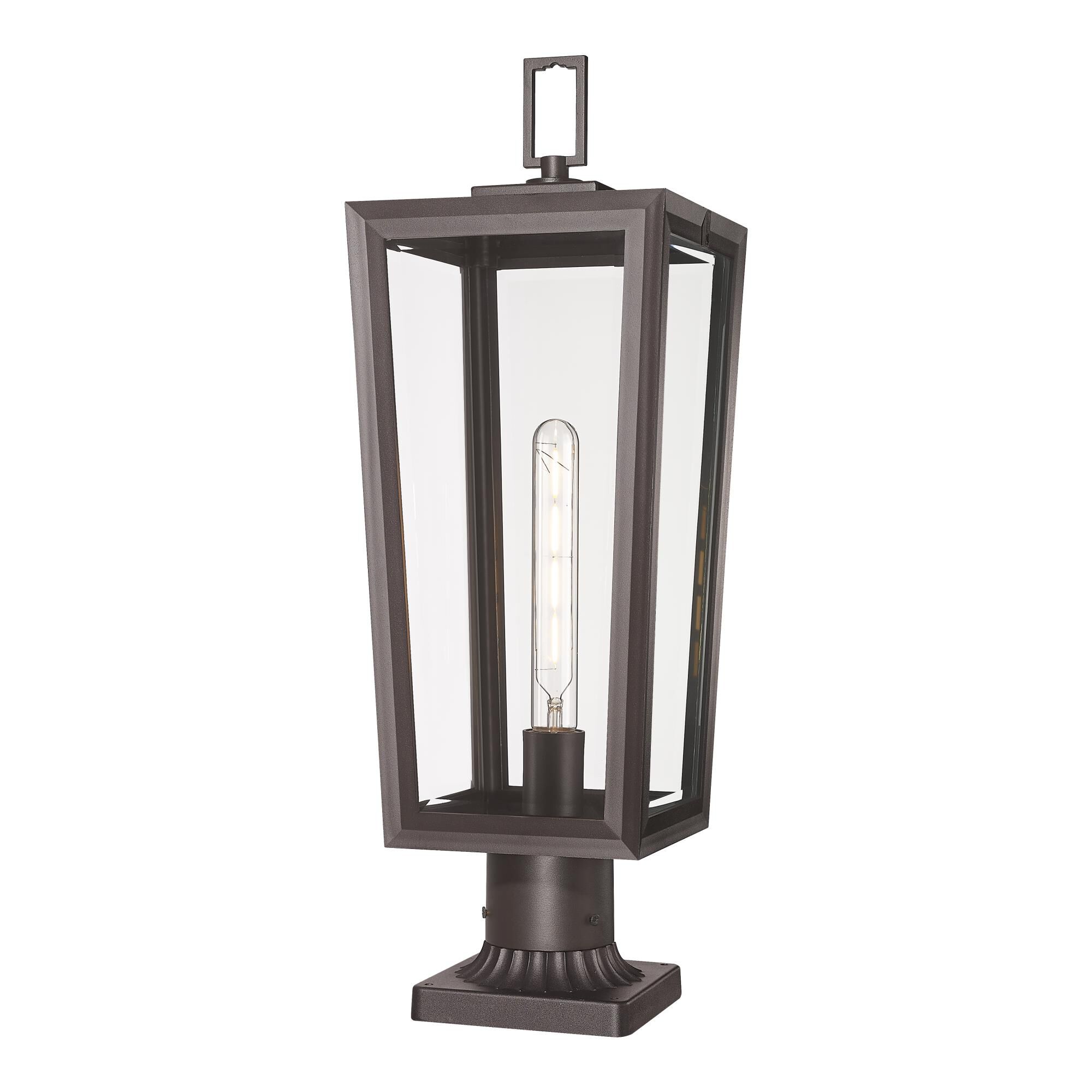 Shown in Bronze finish and Clear shade