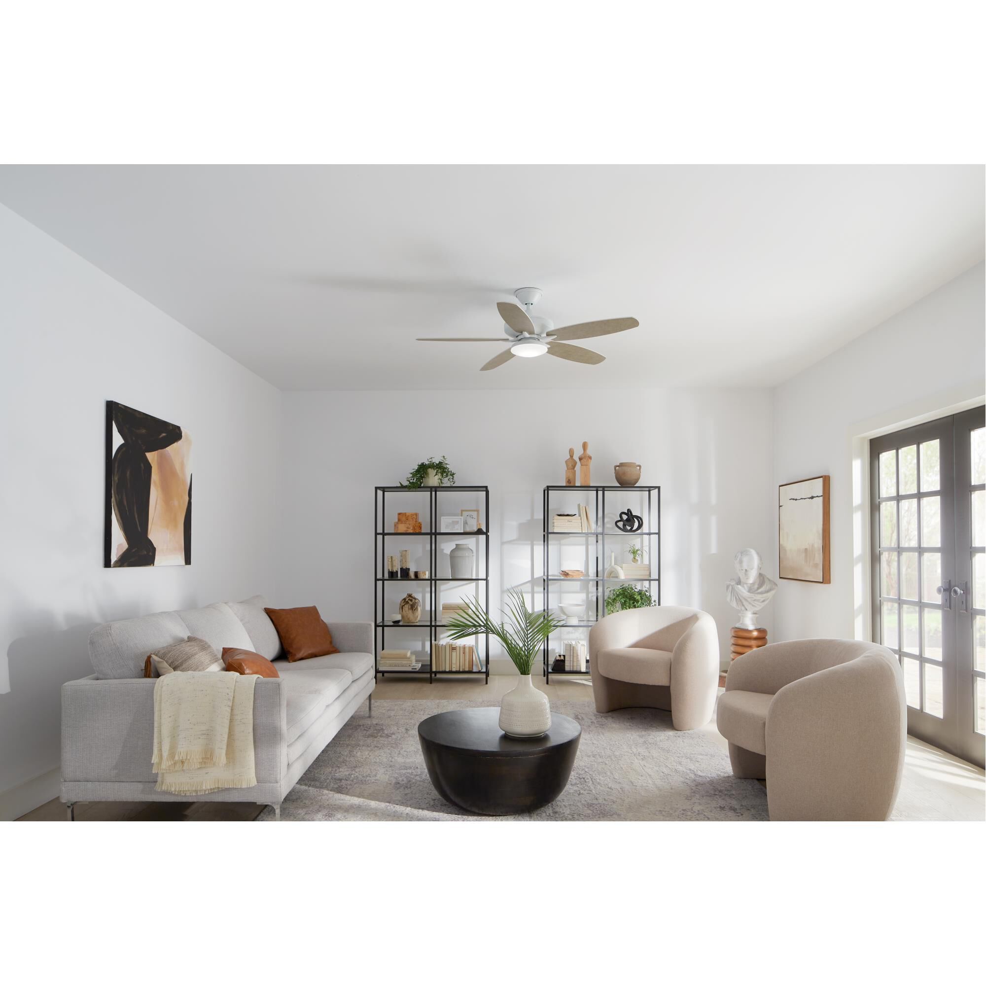 Shown in Matte White finish and Frosted glass