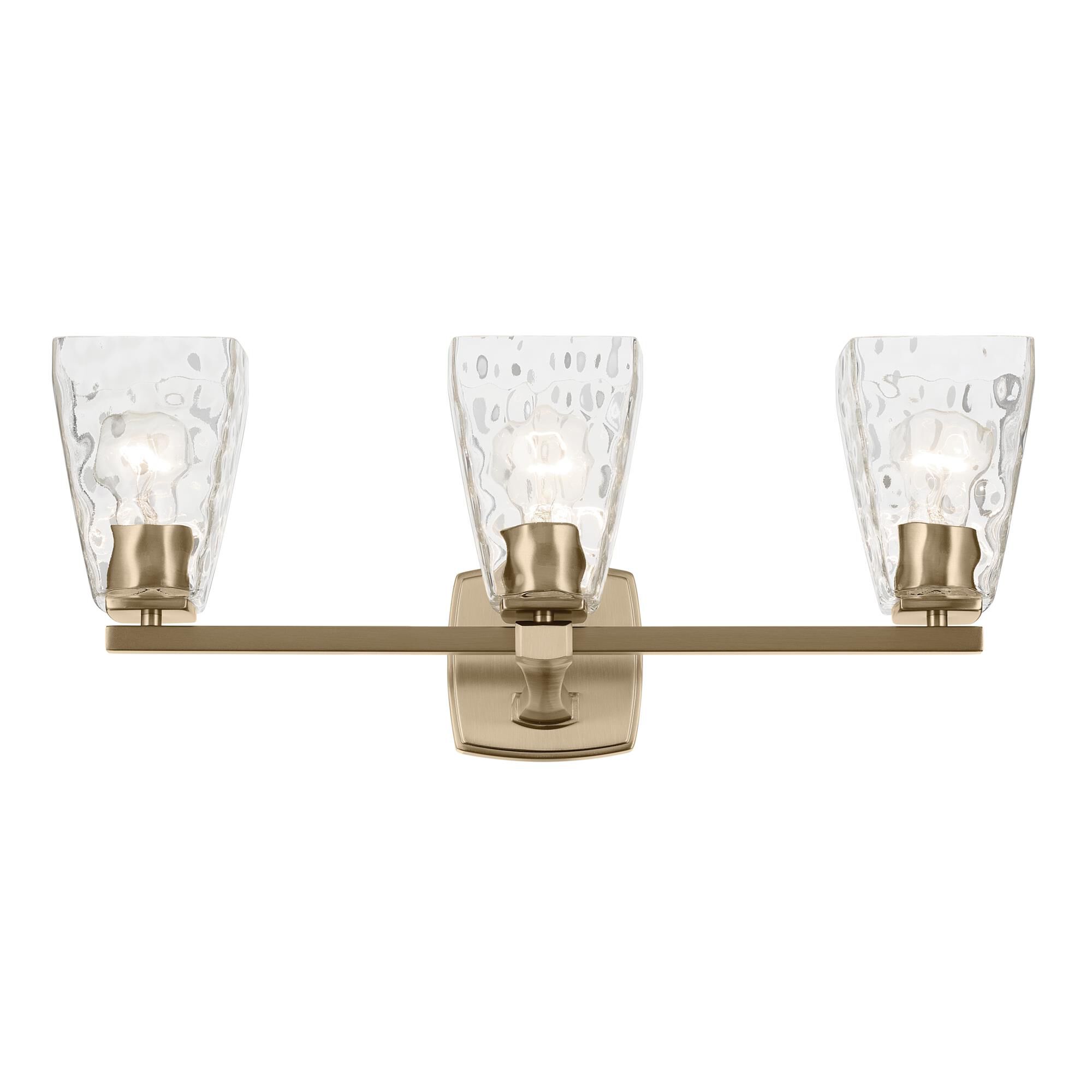 Shown in Champagne Bronze finish and Clear Water glass