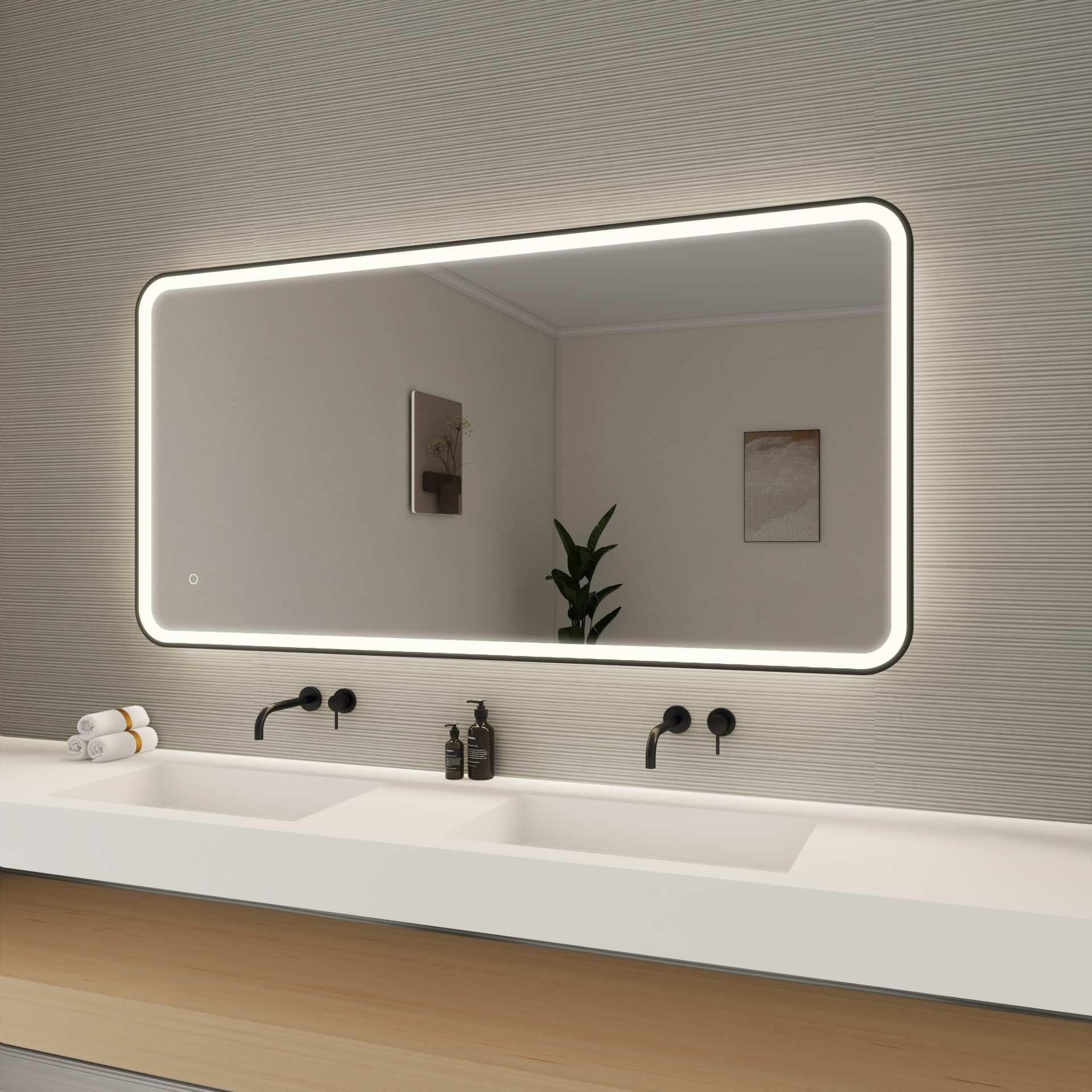Harmoni 60 Inch Rectangular LED Lighted Mirror by Elegant Decor