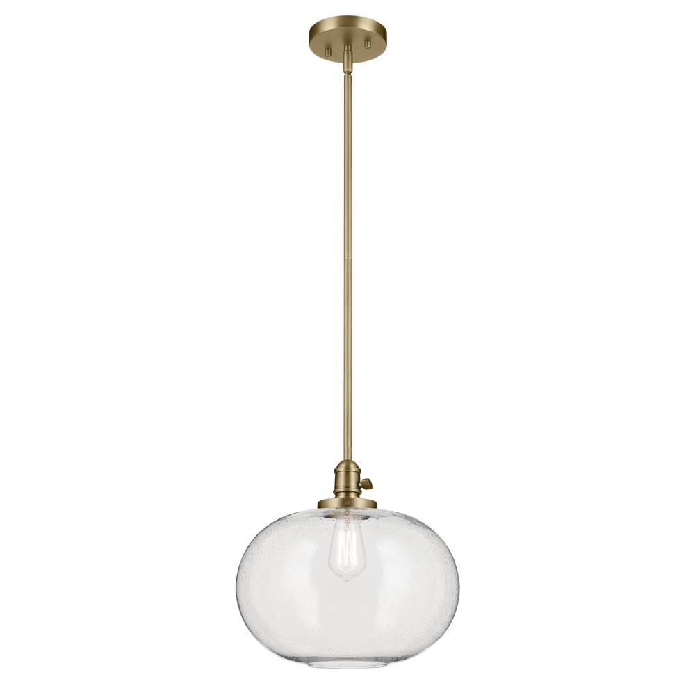 Shown in Natural Brass finish and Clear glass