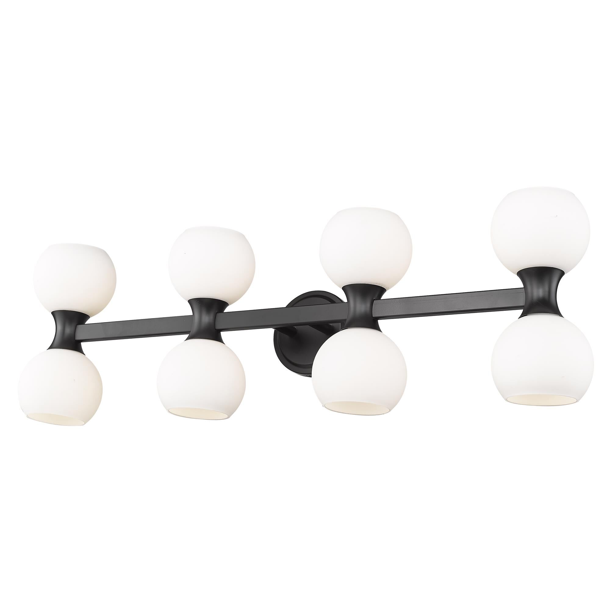 Shown in Matte Black finish and Matte Opal glass
